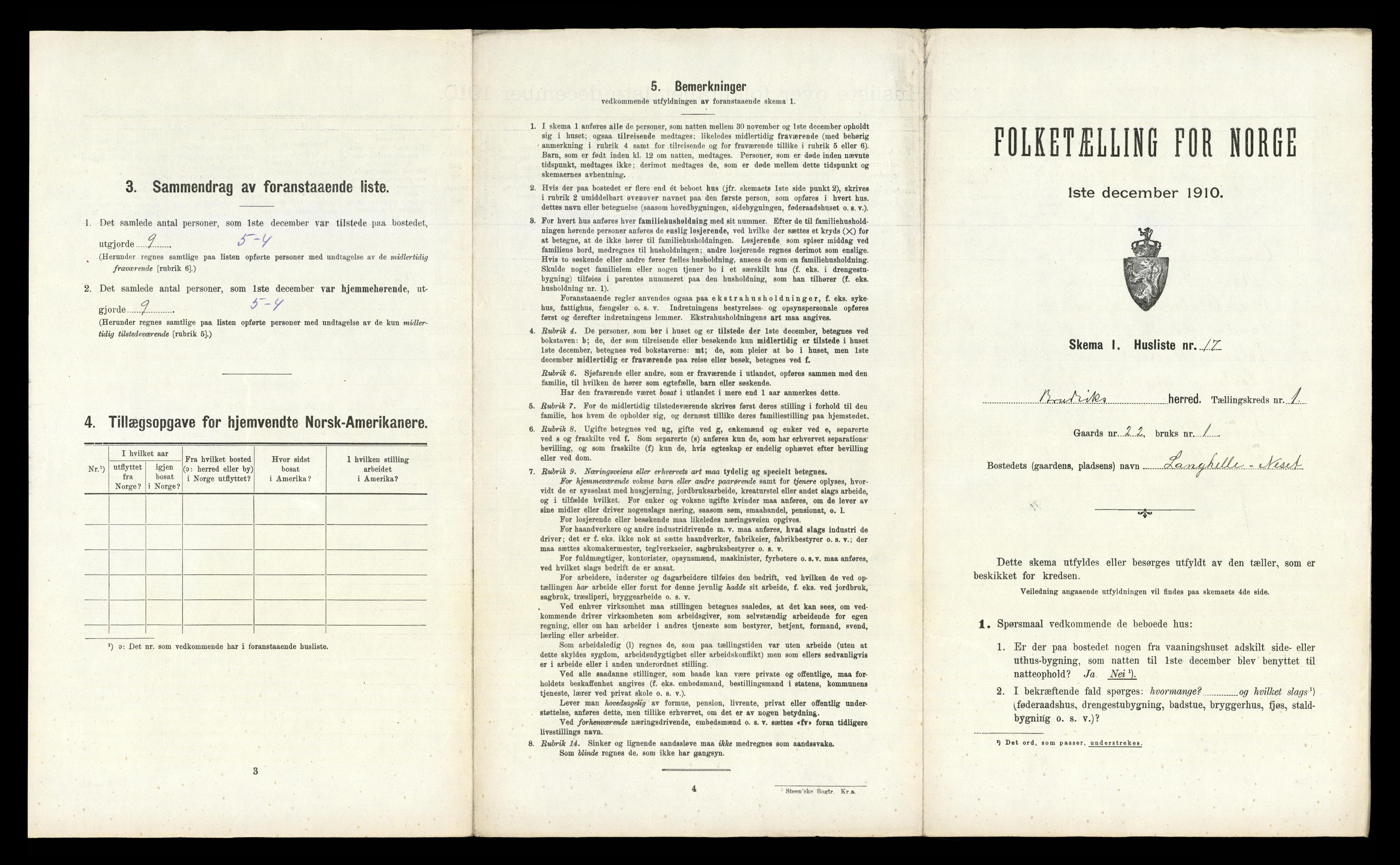 RA, 1910 census for Bruvik, 1910, p. 88