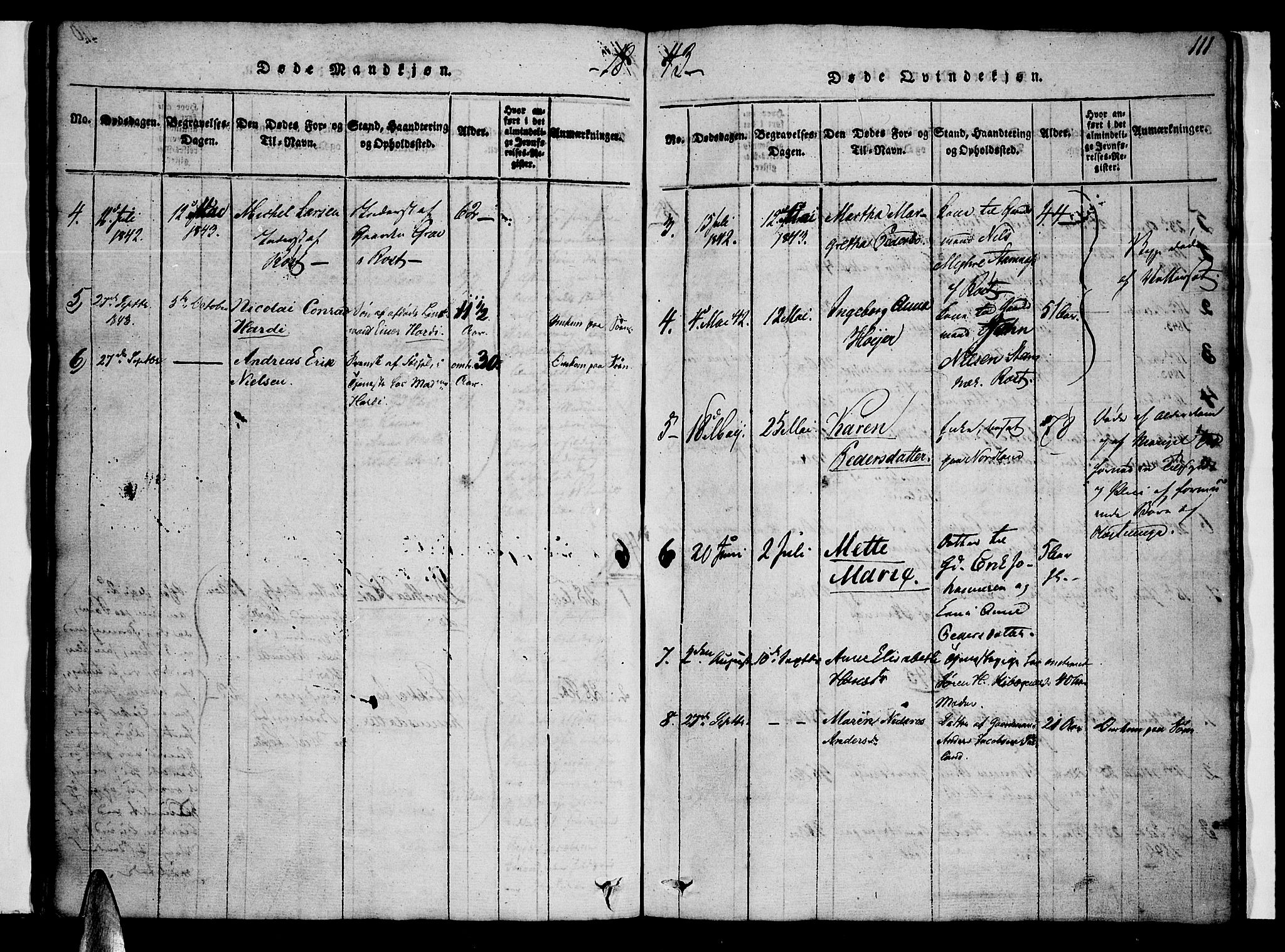 Ministerialprotokoller, klokkerbøker og fødselsregistre - Nordland, AV/SAT-A-1459/807/L0120: Parish register (official) no. 807A03, 1821-1848, p. 111