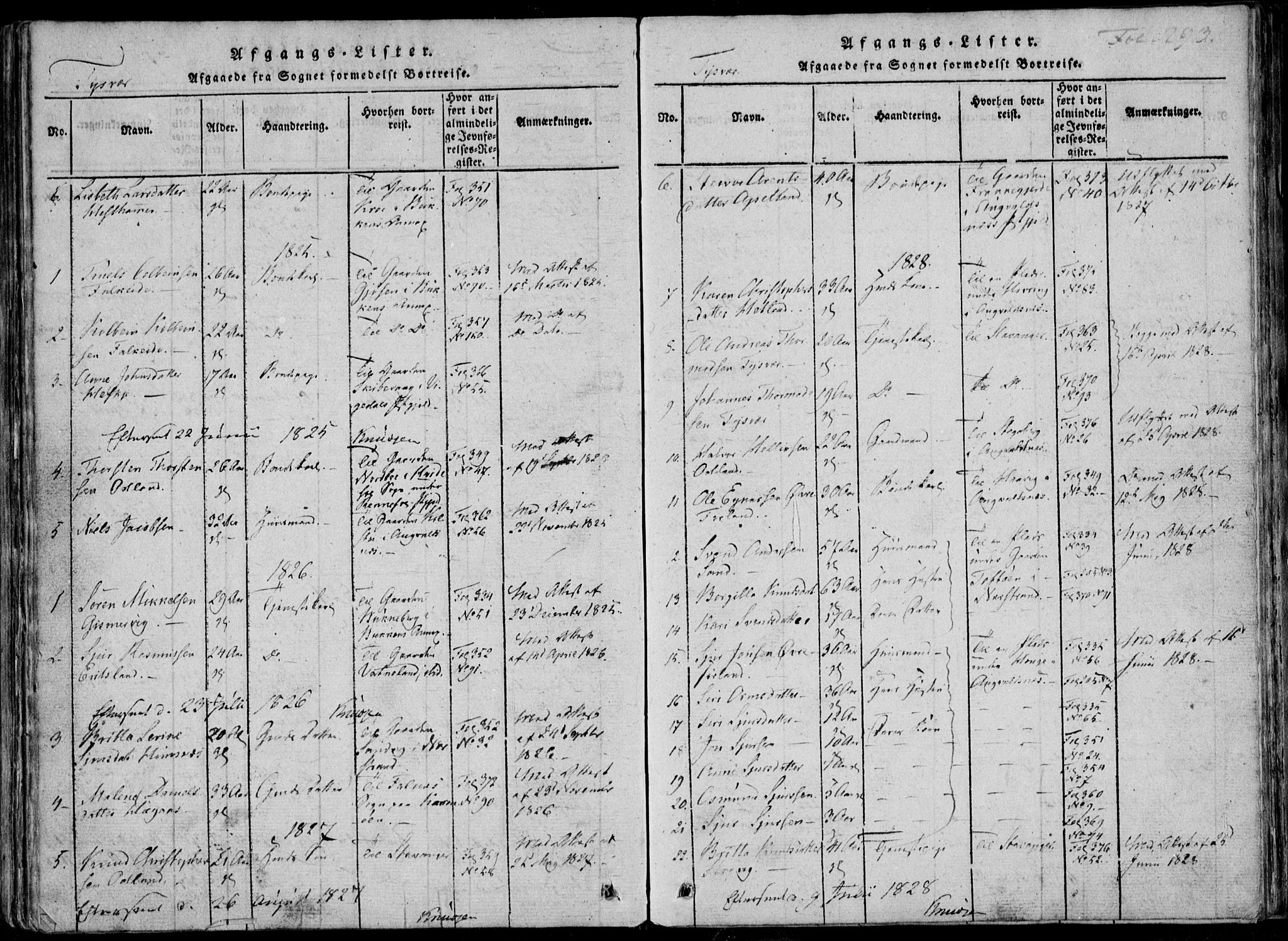 Skjold sokneprestkontor, SAST/A-101847/H/Ha/Haa/L0004: Parish register (official) no. A 4 /1, 1815-1830, p. 293