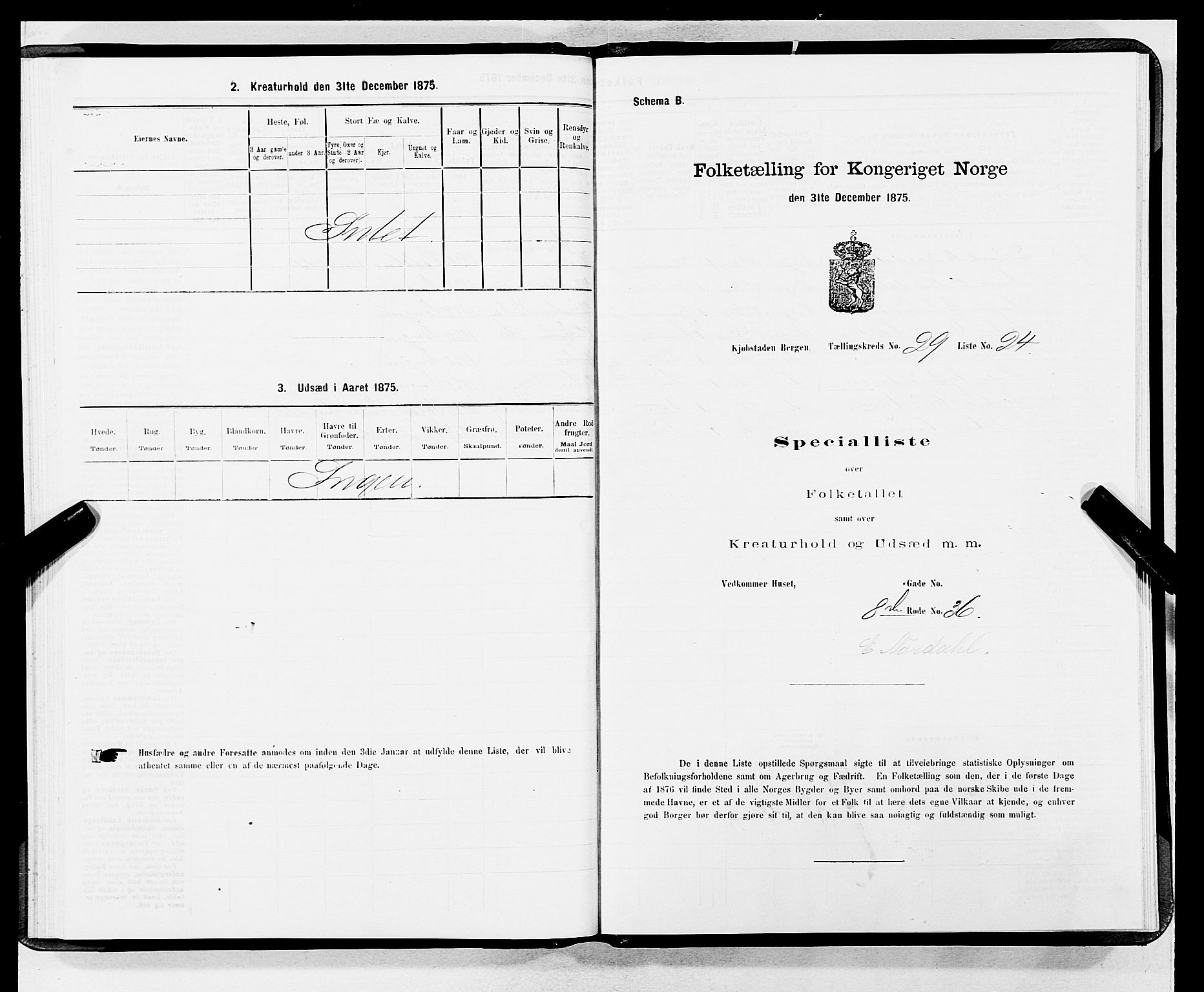 SAB, 1875 census for 1301 Bergen, 1875, p. 1505