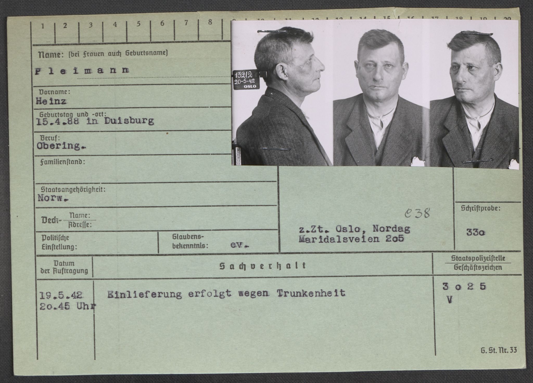 Befehlshaber der Sicherheitspolizei und des SD, AV/RA-RAFA-5969/E/Ea/Eaa/L0008: Register over norske fanger i Møllergata 19: Oelze-Ru, 1940-1945, p. 912