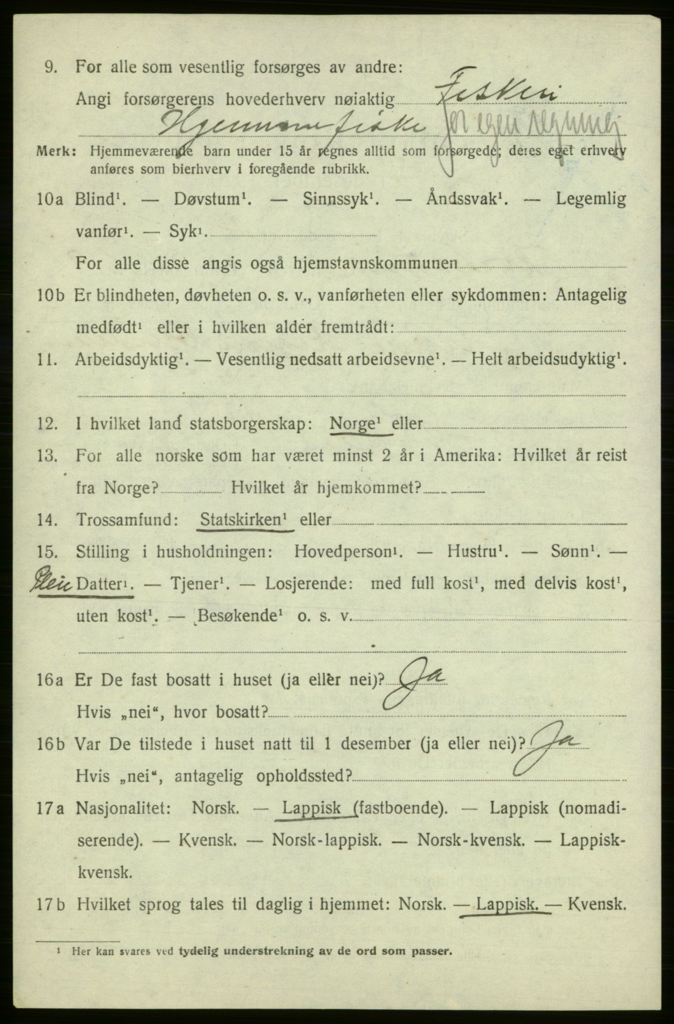 SATØ, 1920 census for , 1920, p. 2869