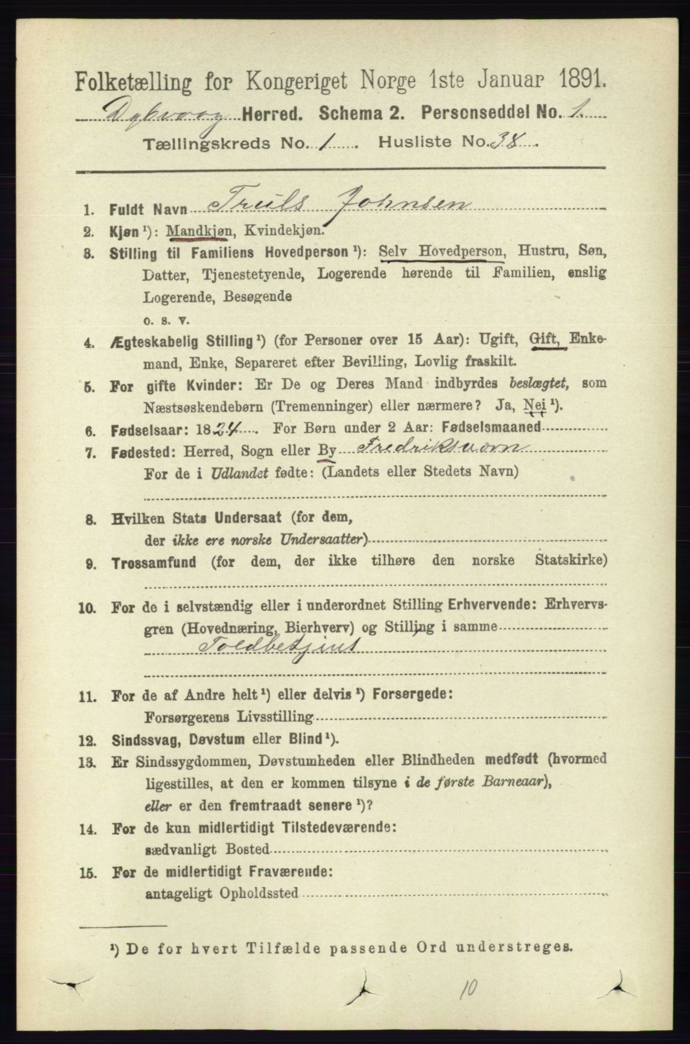 RA, 1891 census for 0915 Dypvåg, 1891, p. 334