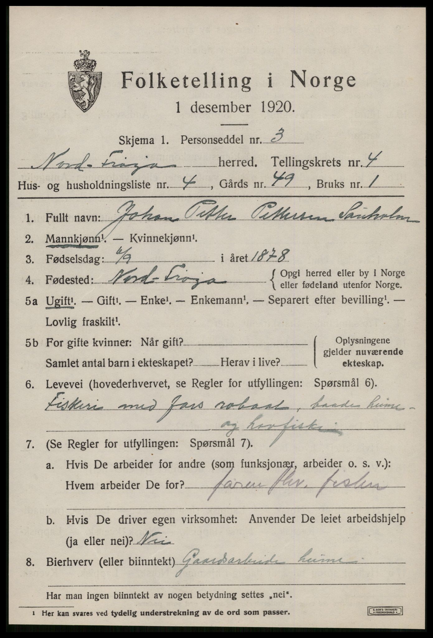 SAT, 1920 census for Nord-Frøya, 1920, p. 8169