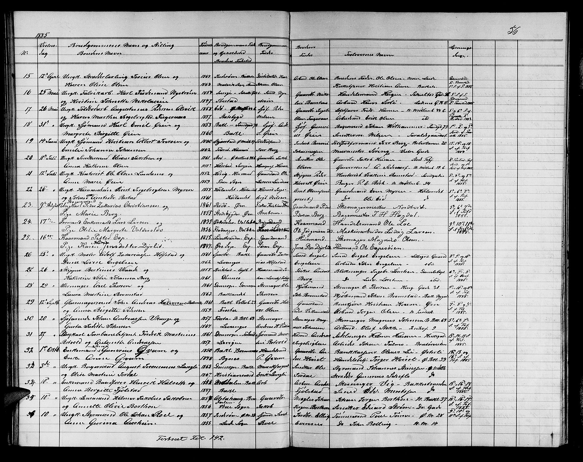 Ministerialprotokoller, klokkerbøker og fødselsregistre - Sør-Trøndelag, SAT/A-1456/604/L0221: Parish register (copy) no. 604C04, 1870-1885, p. 56