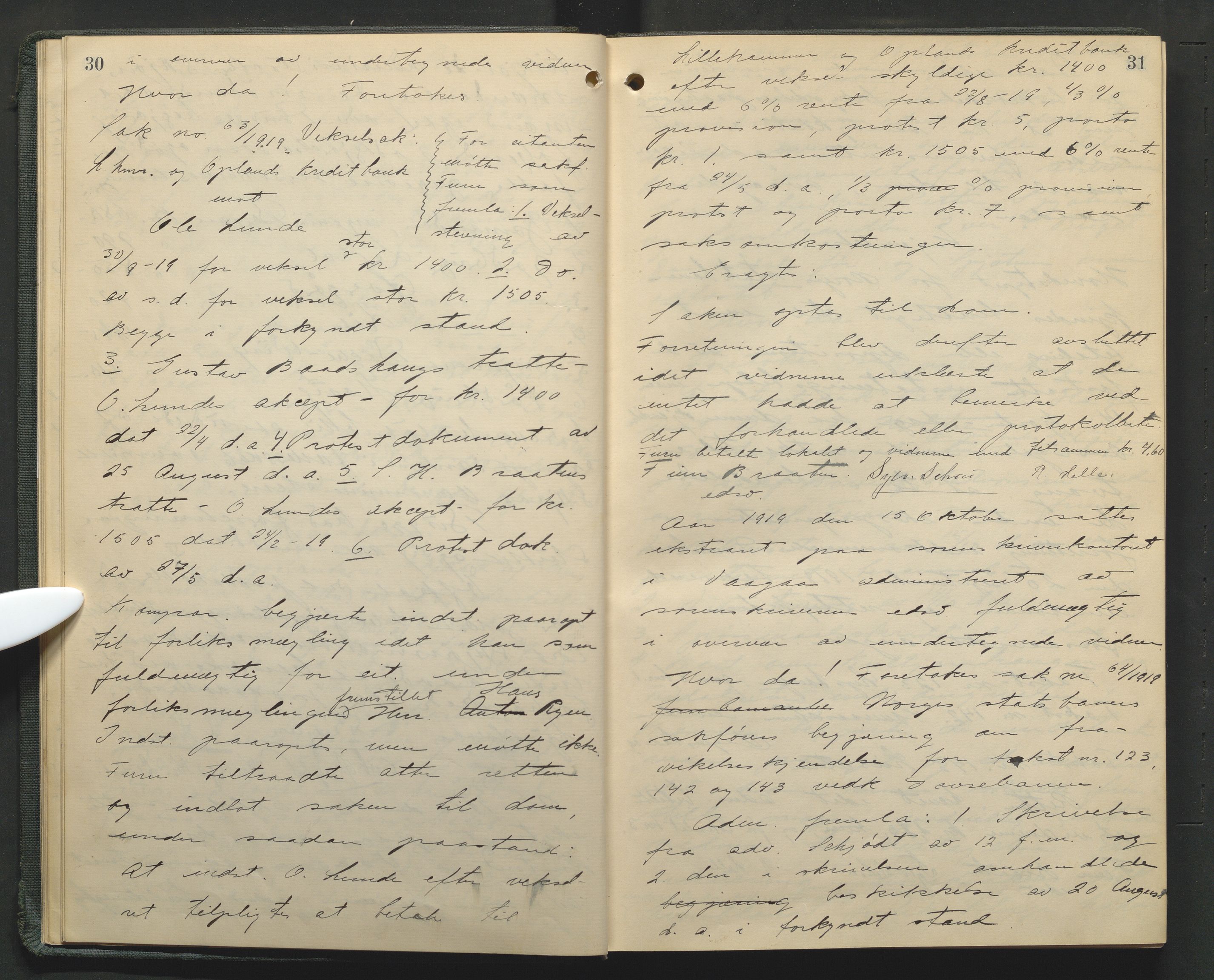 Nord-Gudbrandsdal tingrett, AV/SAH-TING-002/G/Gc/Gcb/L0013: Ekstrarettsprotokoll for åstedssaker, 1919-1927, p. 30-31