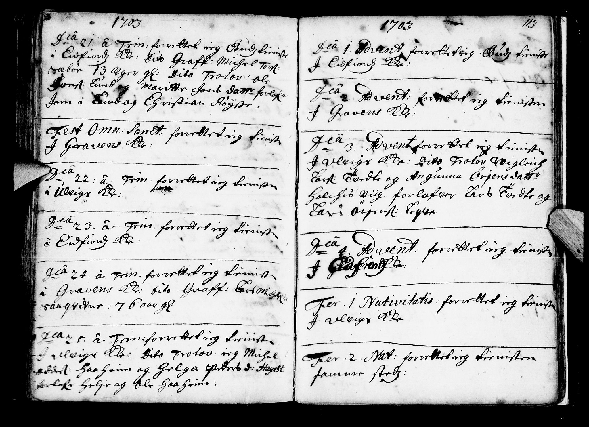 Ulvik sokneprestembete, AV/SAB-A-78801/H/Haa: Parish register (official) no. A 2, 1689-1706, p. 113