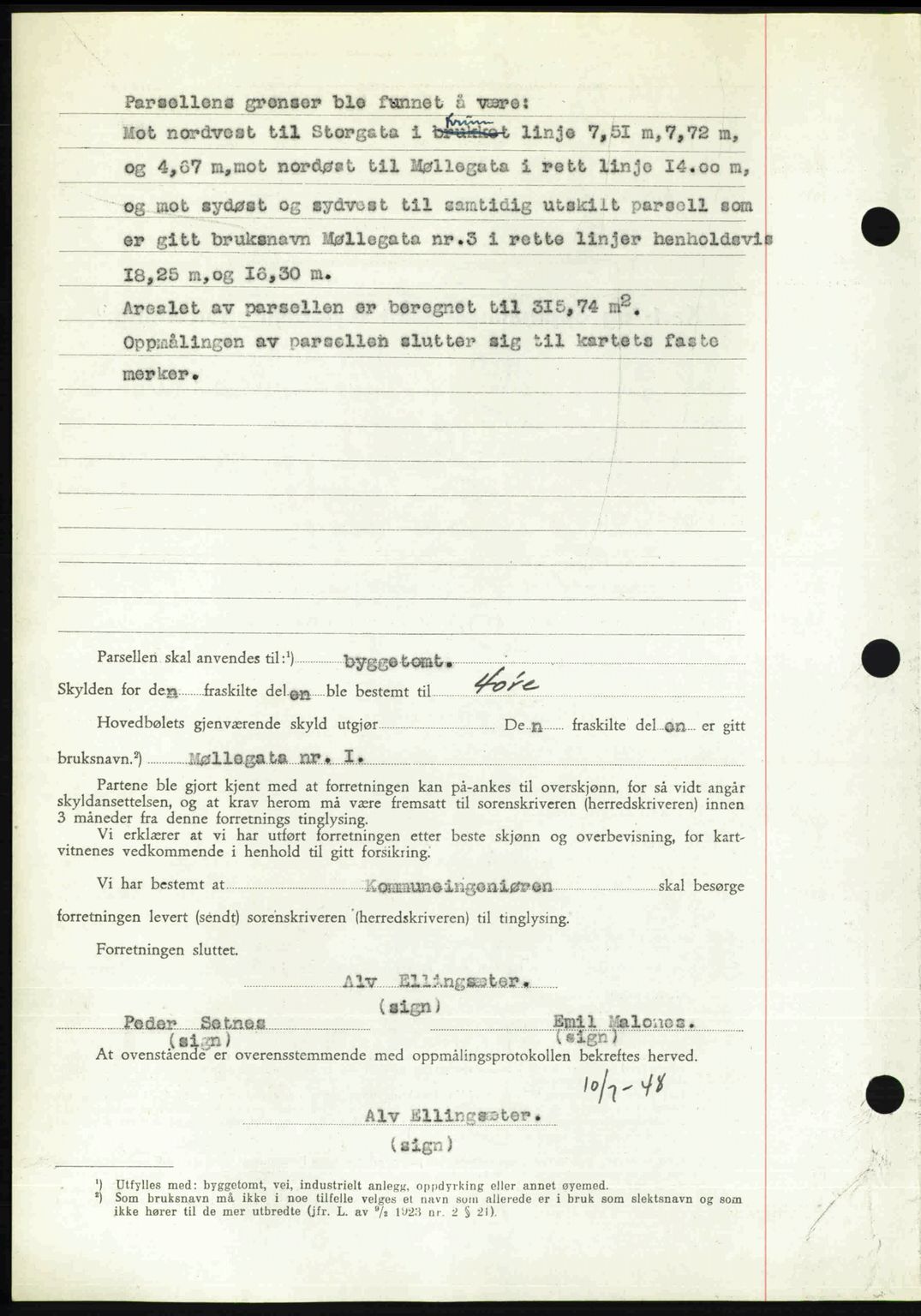 Romsdal sorenskriveri, AV/SAT-A-4149/1/2/2C: Mortgage book no. A27, 1948-1948, Diary no: : 2182/1948