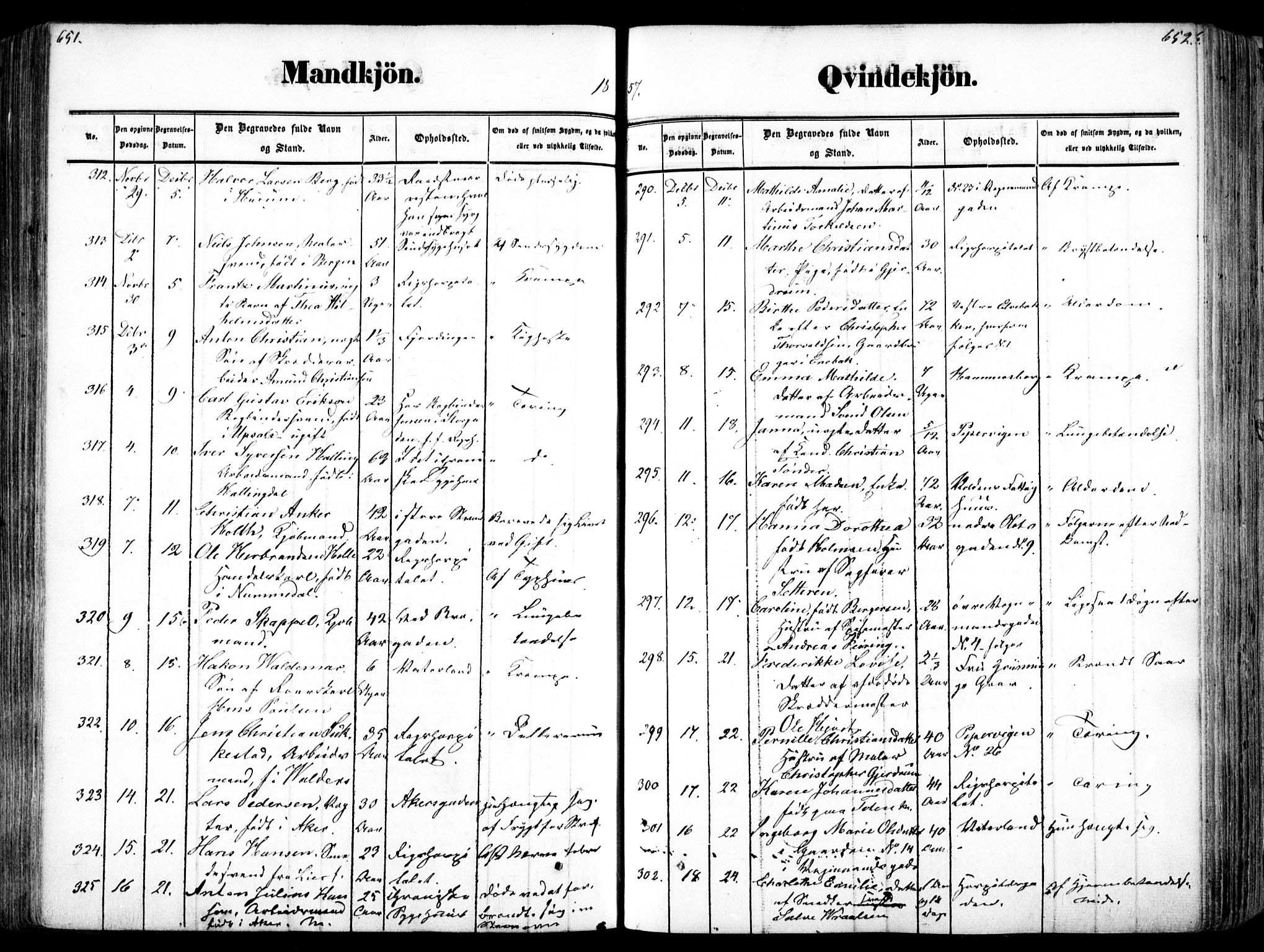 Oslo domkirke Kirkebøker, SAO/A-10752/F/Fa/L0025: Parish register (official) no. 25, 1847-1867, p. 651-652