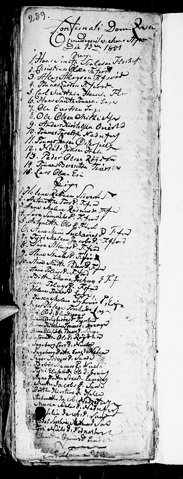 Flekkefjord sokneprestkontor, SAK/1111-0012/F/Fa/Fac/L0001: Parish register (official) no. A 1, 1773-1806, p. 289-290