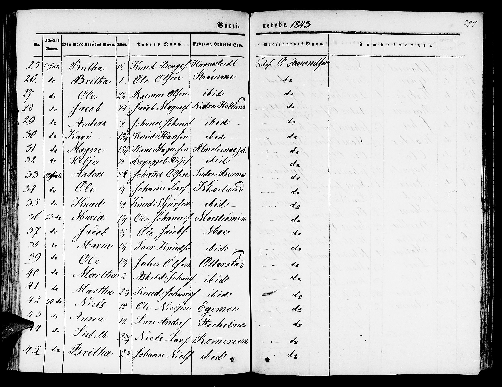 Hosanger sokneprestembete, SAB/A-75801/H/Haa: Parish register (official) no. A 7, 1835-1848, p. 297