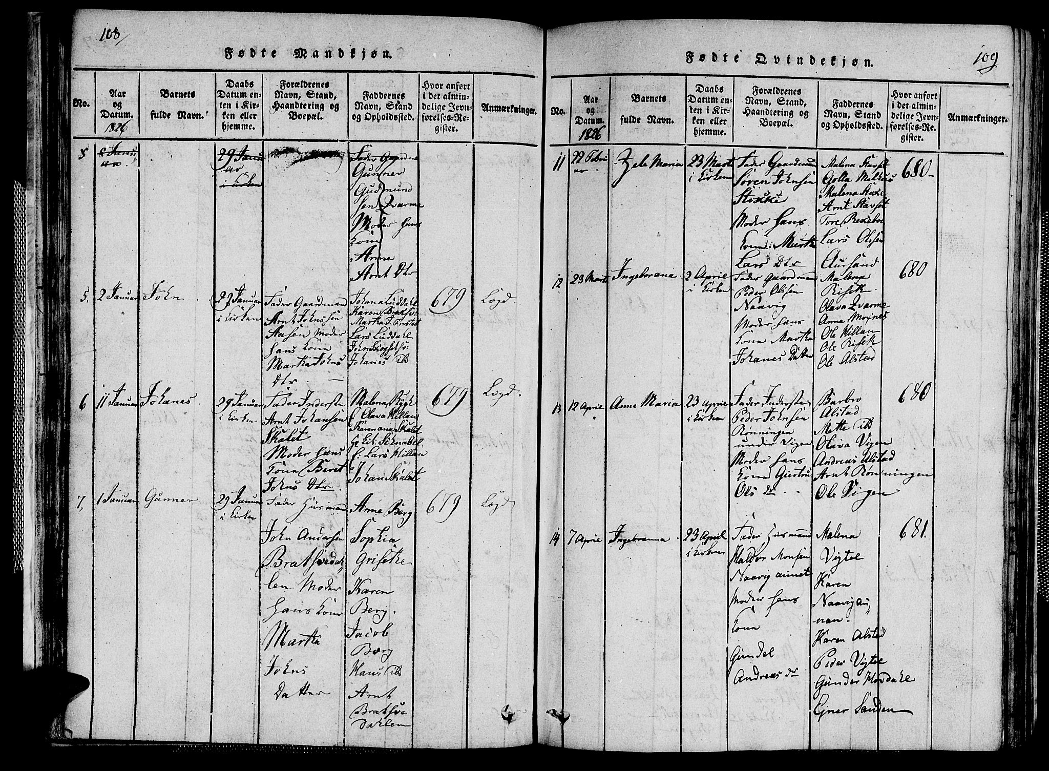 Ministerialprotokoller, klokkerbøker og fødselsregistre - Nord-Trøndelag, AV/SAT-A-1458/713/L0124: Parish register (copy) no. 713C01, 1817-1827, p. 108-109