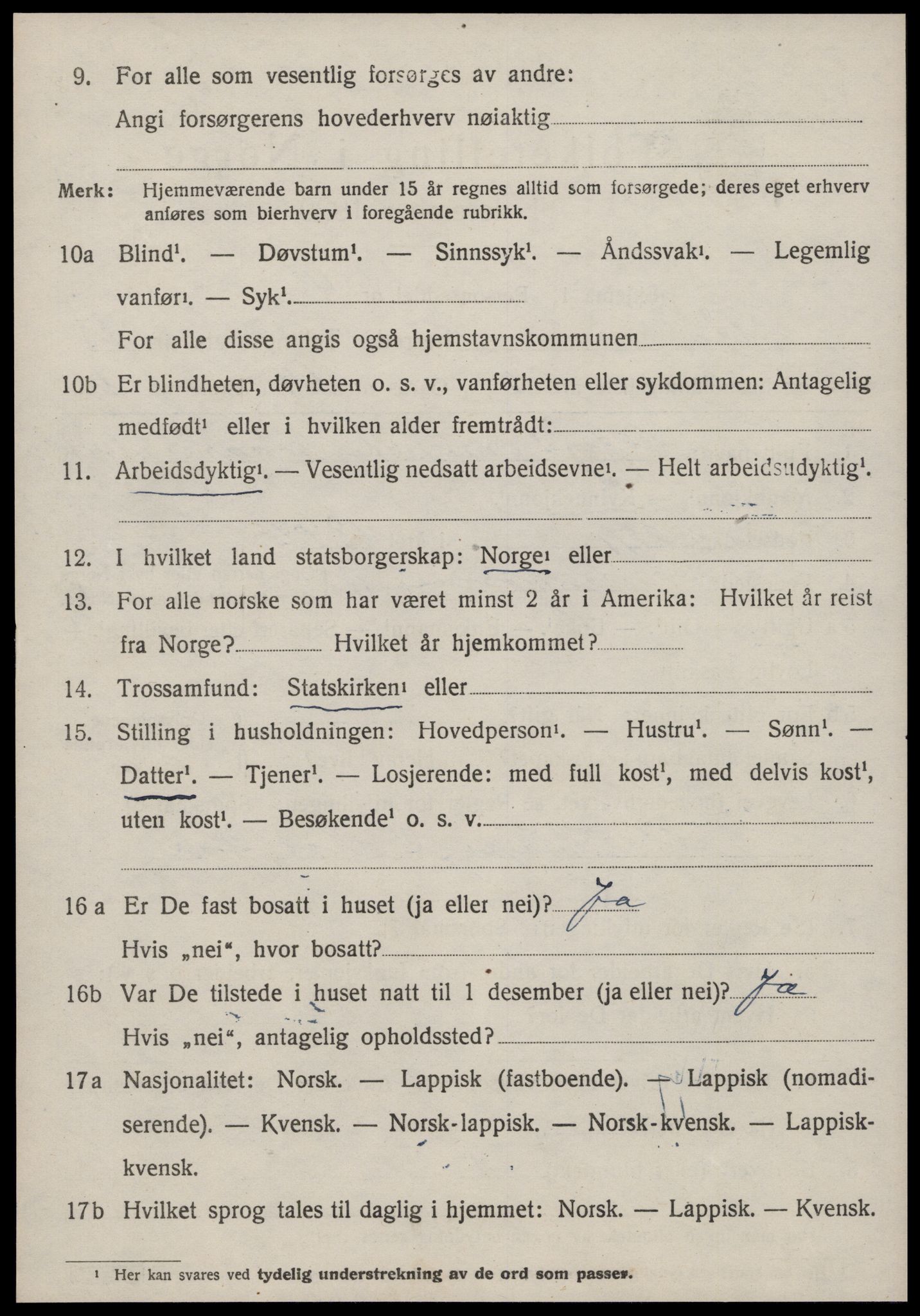 SAT, 1920 census for Å, 1920, p. 5541