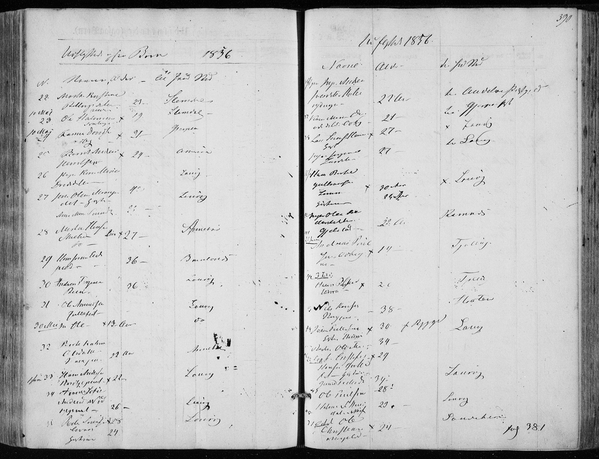 Hedrum kirkebøker, AV/SAKO-A-344/F/Fa/L0006: Parish register (official) no. I 6, 1849-1857, p. 390