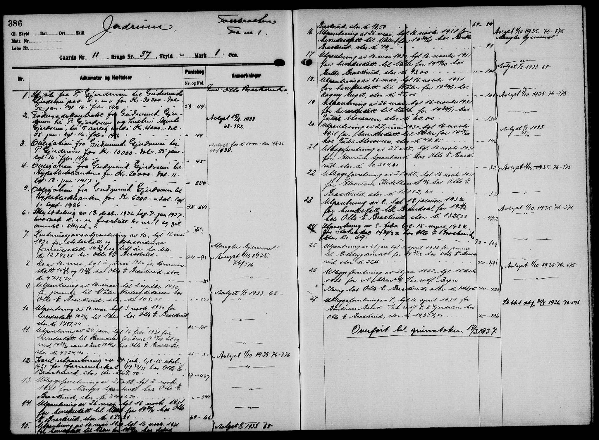 Solør tingrett, AV/SAH-TING-008/H/Ha/Hak/L0001: Mortgage register no. I, 1900-1935, p. 386