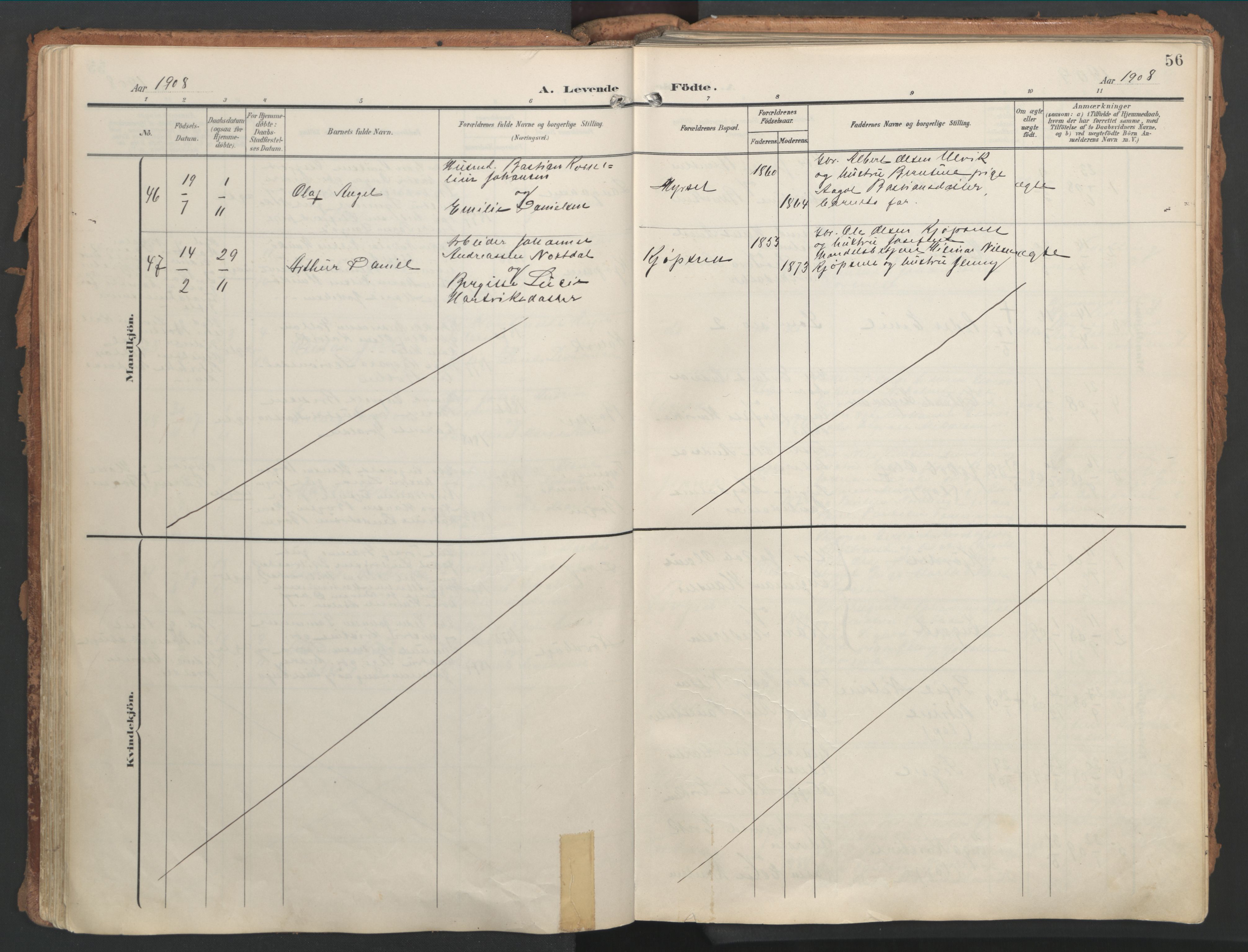 Ministerialprotokoller, klokkerbøker og fødselsregistre - Nordland, AV/SAT-A-1459/861/L0871: Parish register (official) no. 861A06, 1903-1916, p. 56