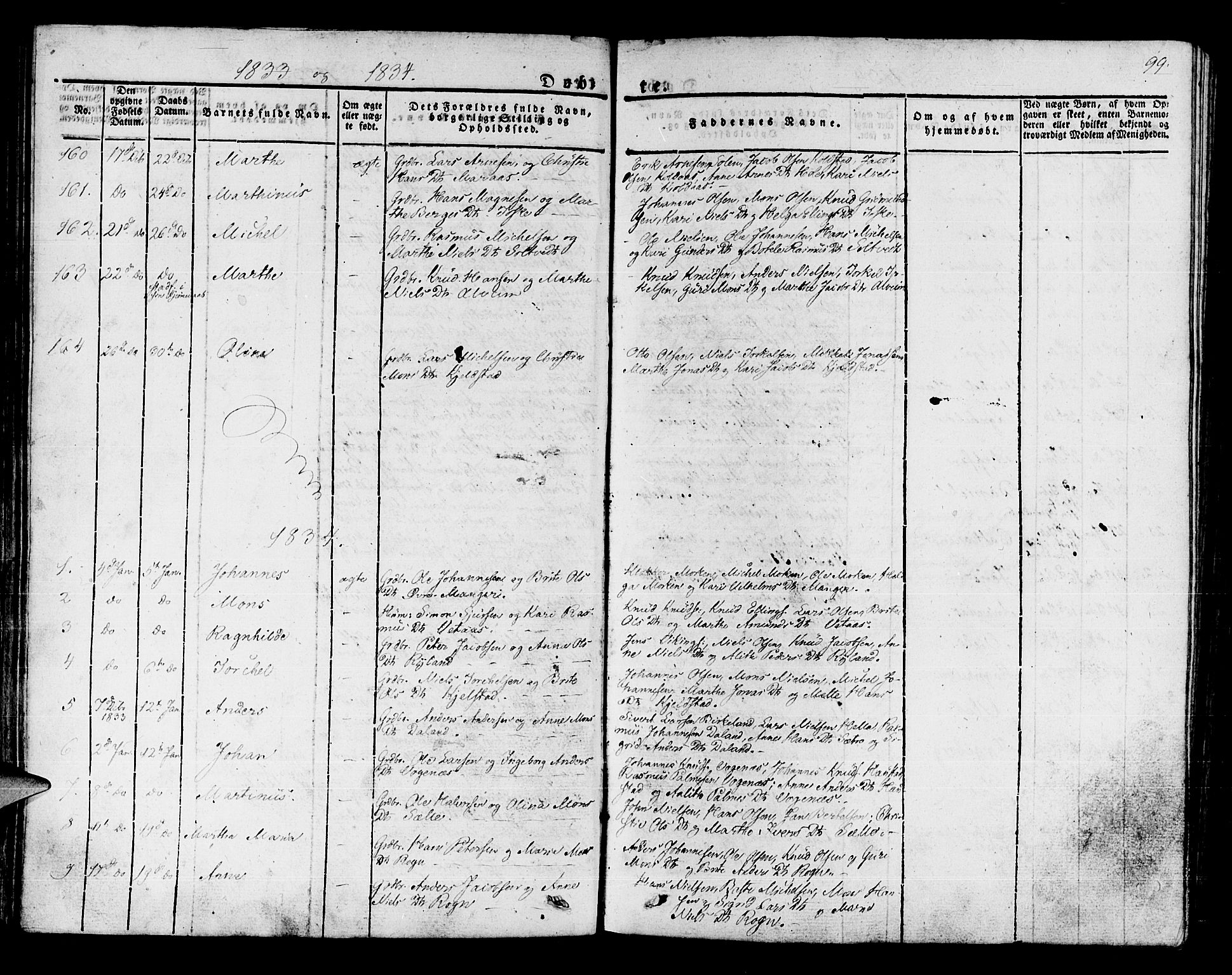 Manger sokneprestembete, SAB/A-76801/H/Haa: Parish register (official) no. A 4, 1824-1838, p. 99