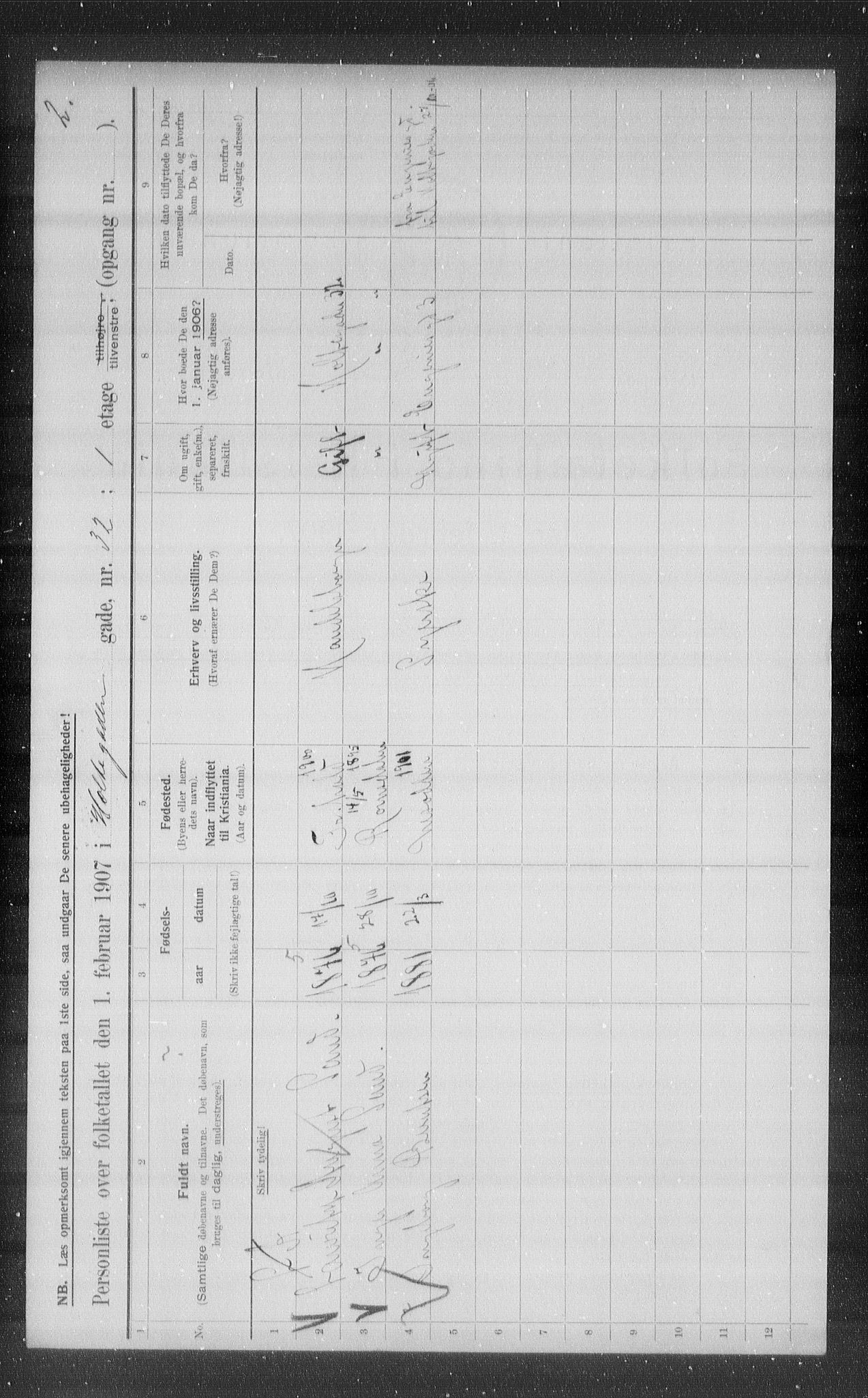 OBA, Municipal Census 1907 for Kristiania, 1907, p. 21237