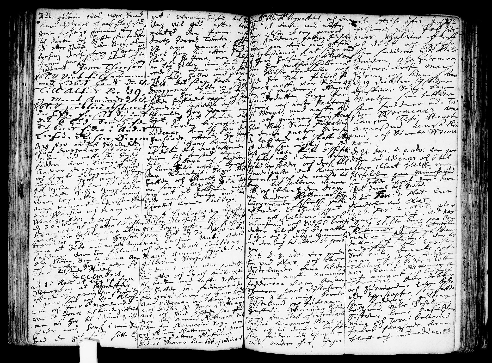 Nes prestekontor Kirkebøker, SAO/A-10410/F/Fa/L0001: Parish register (official) no. I 1, 1689-1716, p. 221-222