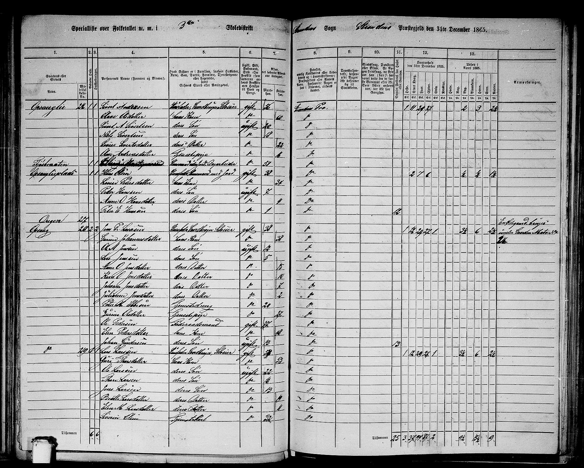 RA, 1865 census for Stranda, 1865, p. 12