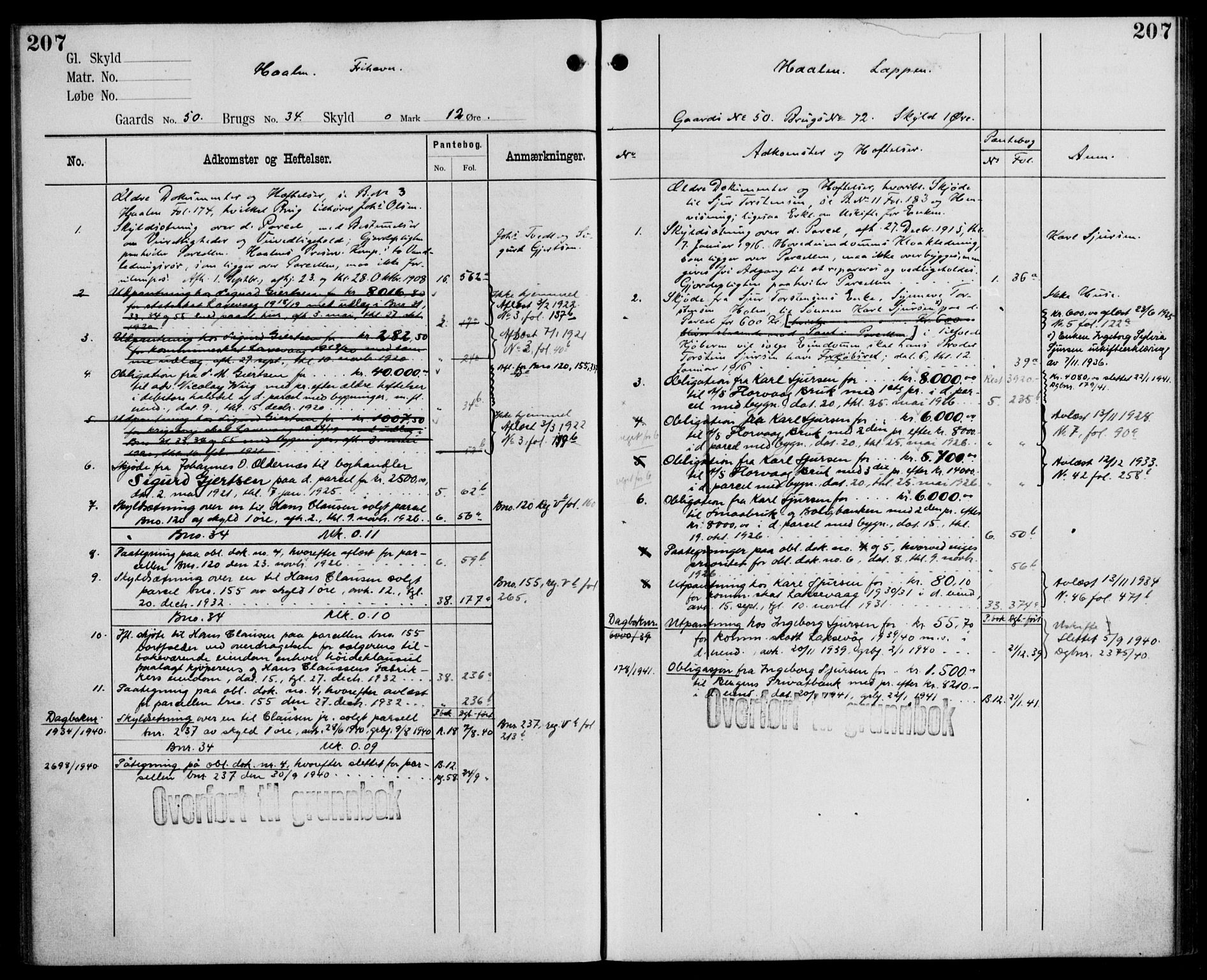 Midhordland sorenskriveri, AV/SAB-A-3001/1/G/Ga/Gab/L0110: Mortgage register no. II.A.b.110, p. 207