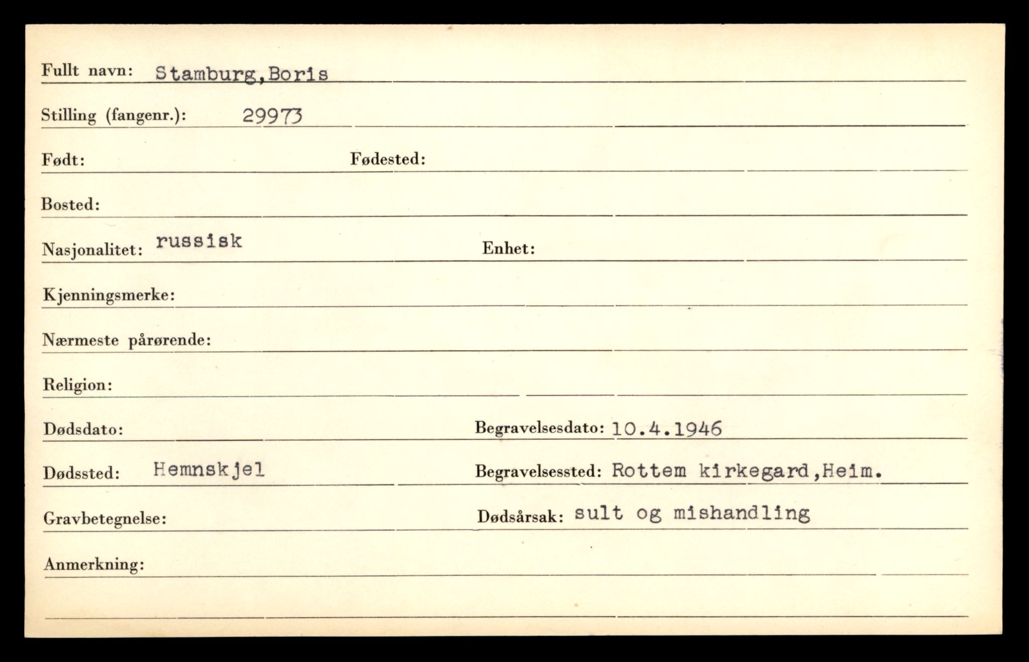 Distriktskontoret for krigsgraver, AV/SAT-A-5030/E/L0005: Kasett/kartotek over falne Britiske og tyske solater, samt andre nasjoners krigsgraver, 1945, p. 545