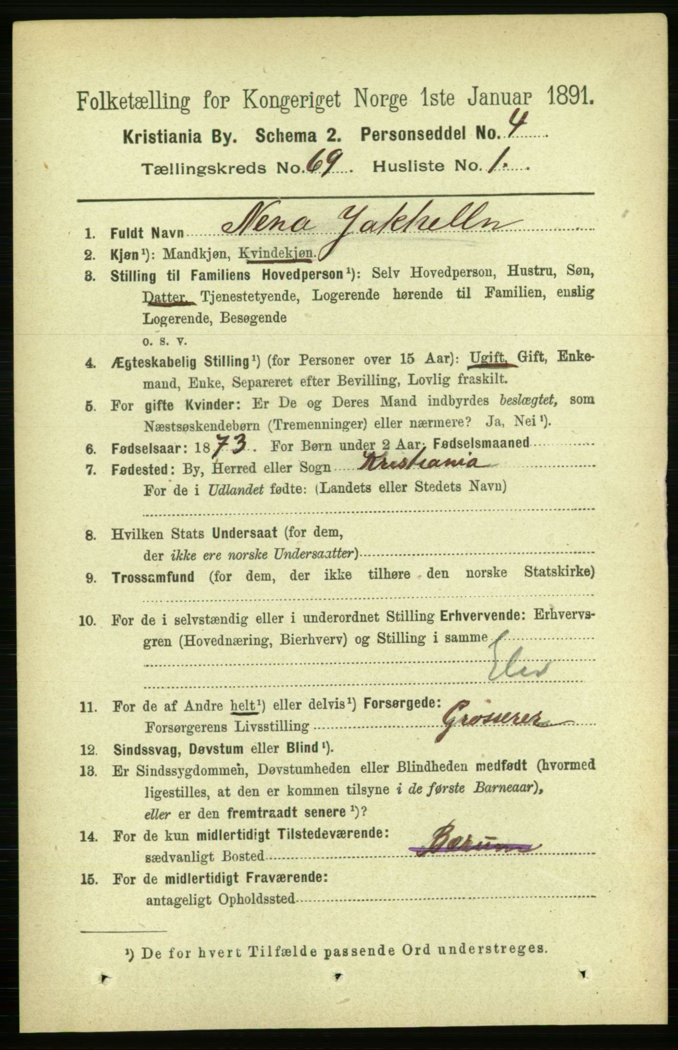 RA, 1891 census for 0301 Kristiania, 1891, p. 38280