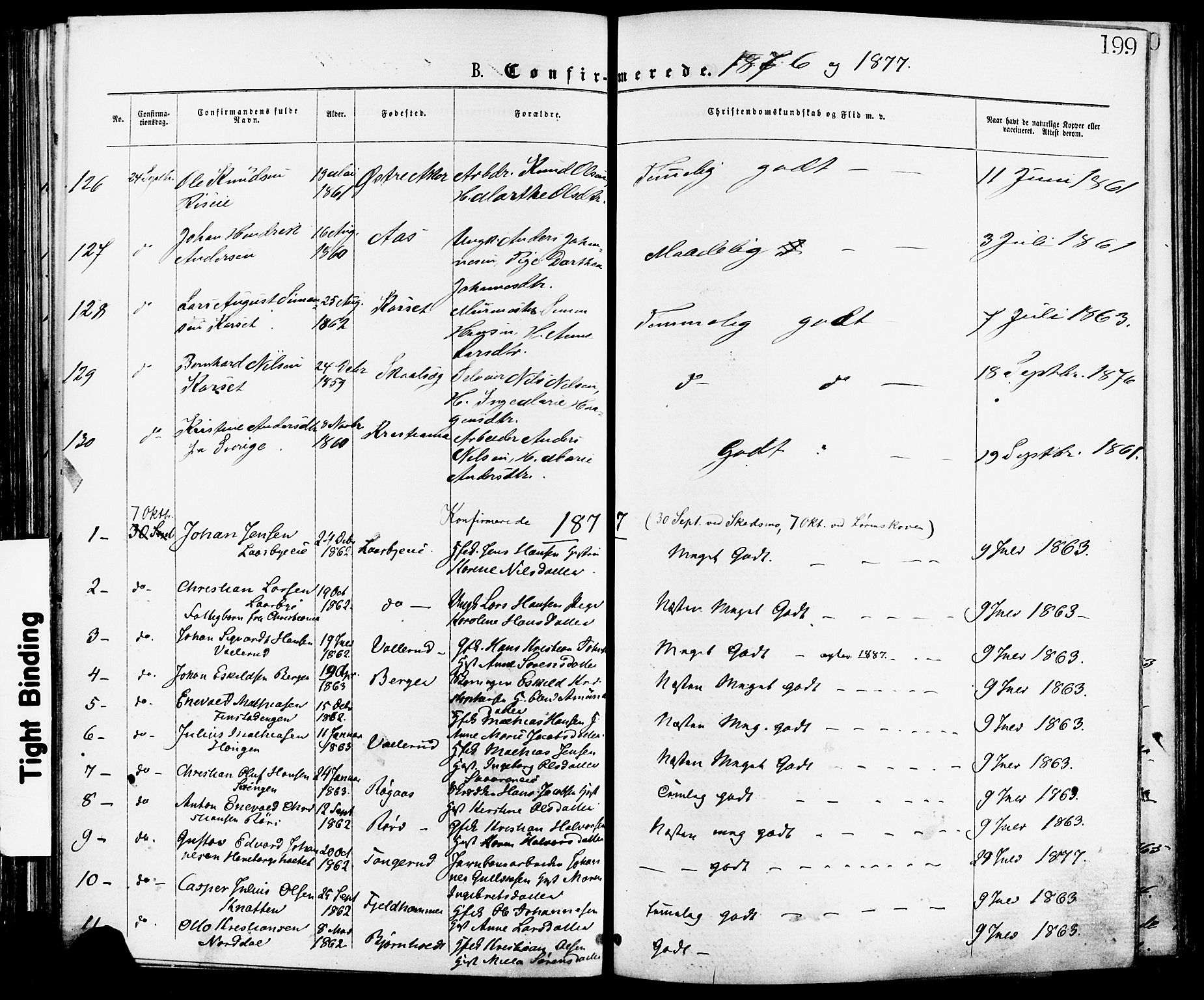 Skedsmo prestekontor Kirkebøker, AV/SAO-A-10033a/F/Fa/L0012: Parish register (official) no. I 12, 1876-1883, p. 199