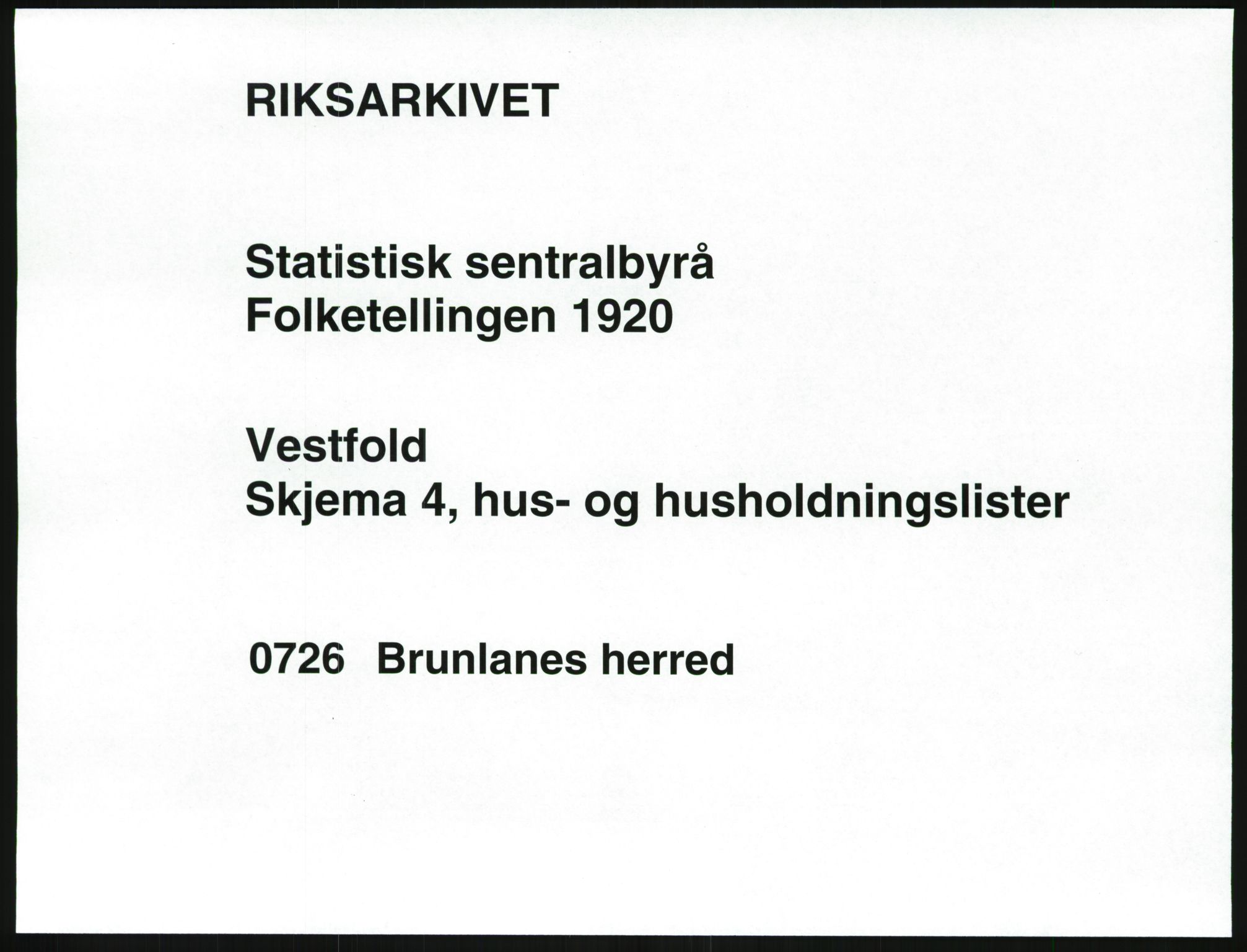 SAKO, 1920 census for Brunlanes, 1920, p. 57