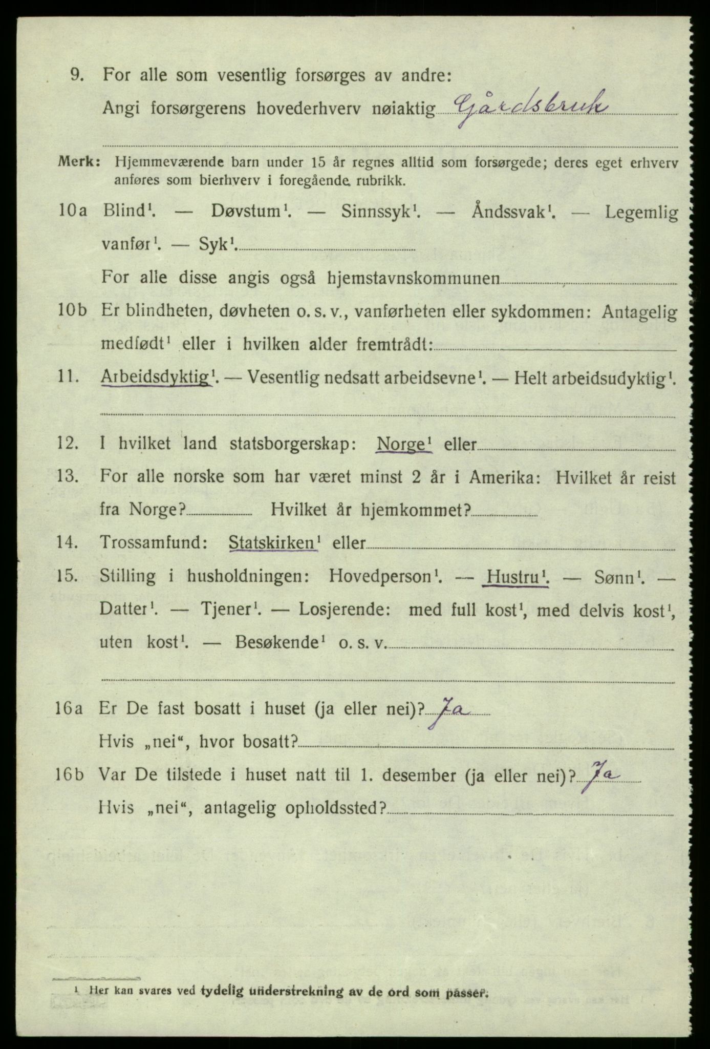 SAB, 1920 census for Røldal, 1920, p. 334