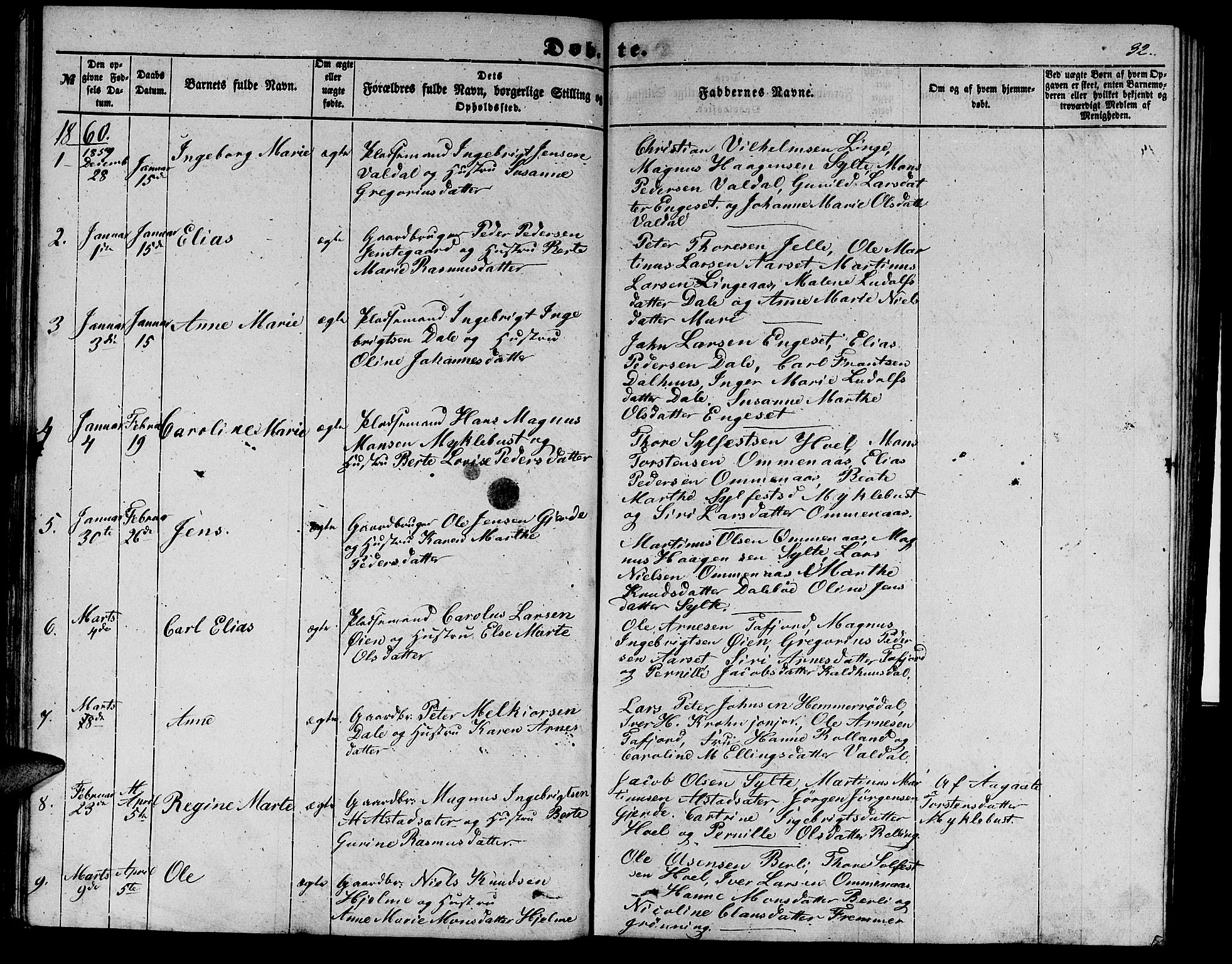Ministerialprotokoller, klokkerbøker og fødselsregistre - Møre og Romsdal, SAT/A-1454/519/L0261: Parish register (copy) no. 519C02, 1854-1867, p. 32