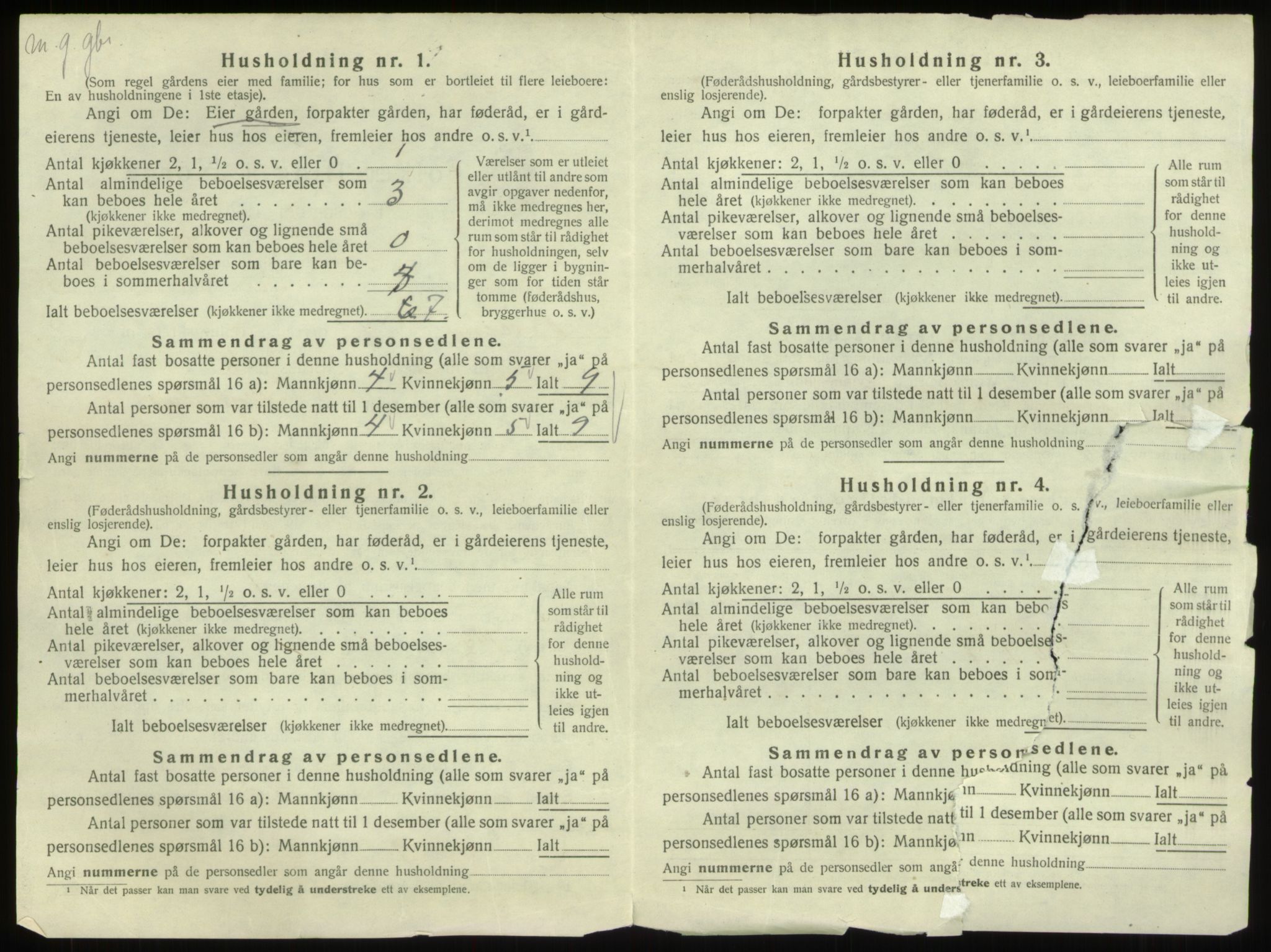 SAB, 1920 census for Breim, 1920, p. 634