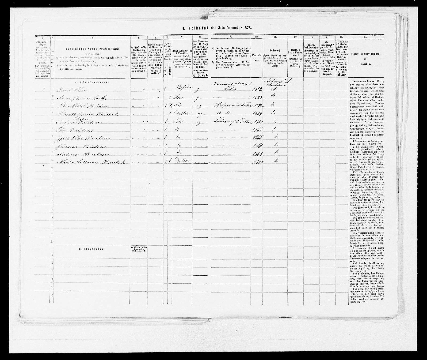 SAB, 1875 census for 1247P Askøy, 1875, p. 284