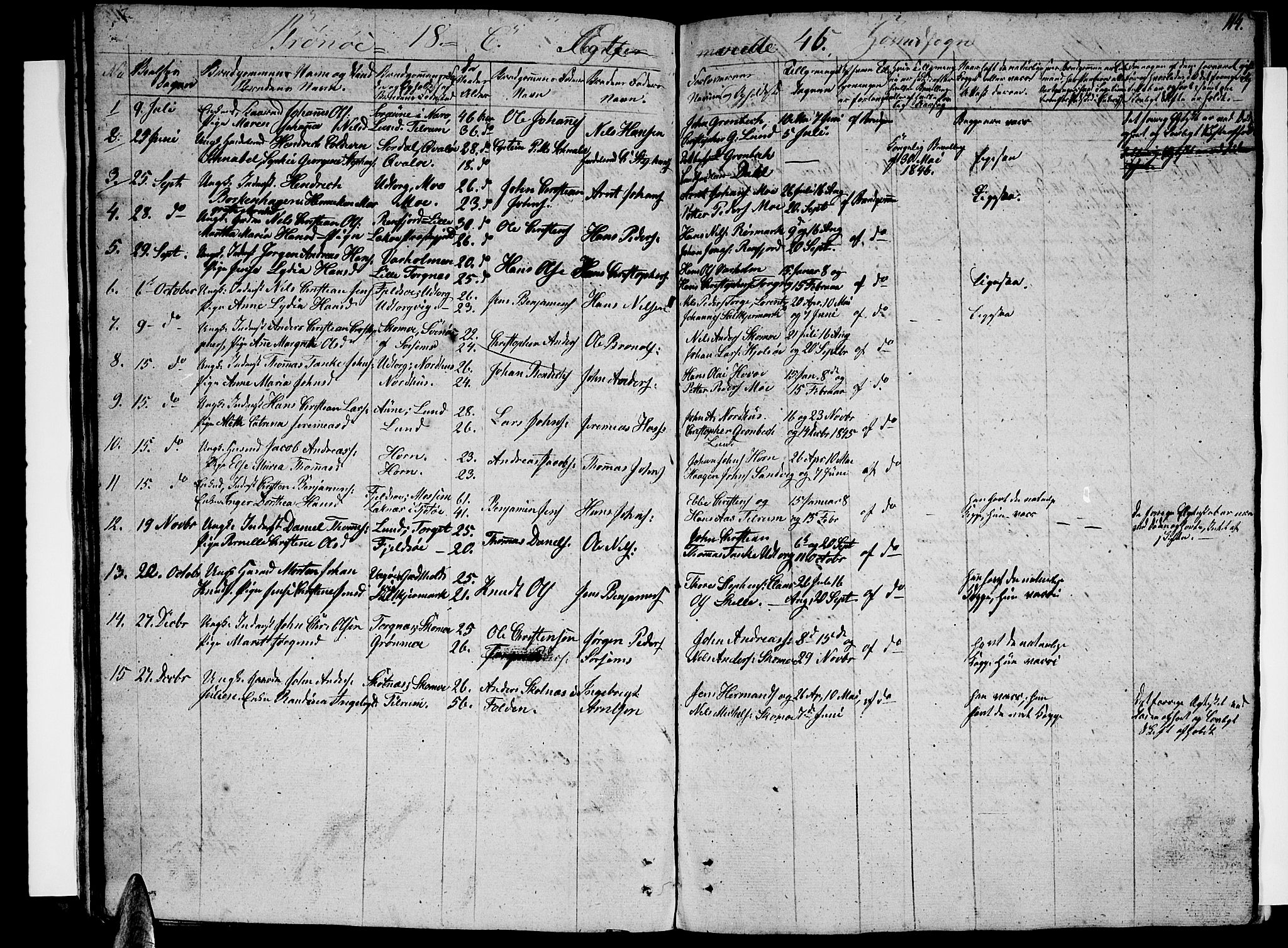 Ministerialprotokoller, klokkerbøker og fødselsregistre - Nordland, AV/SAT-A-1459/813/L0211: Parish register (copy) no. 813C03, 1842-1863, p. 114