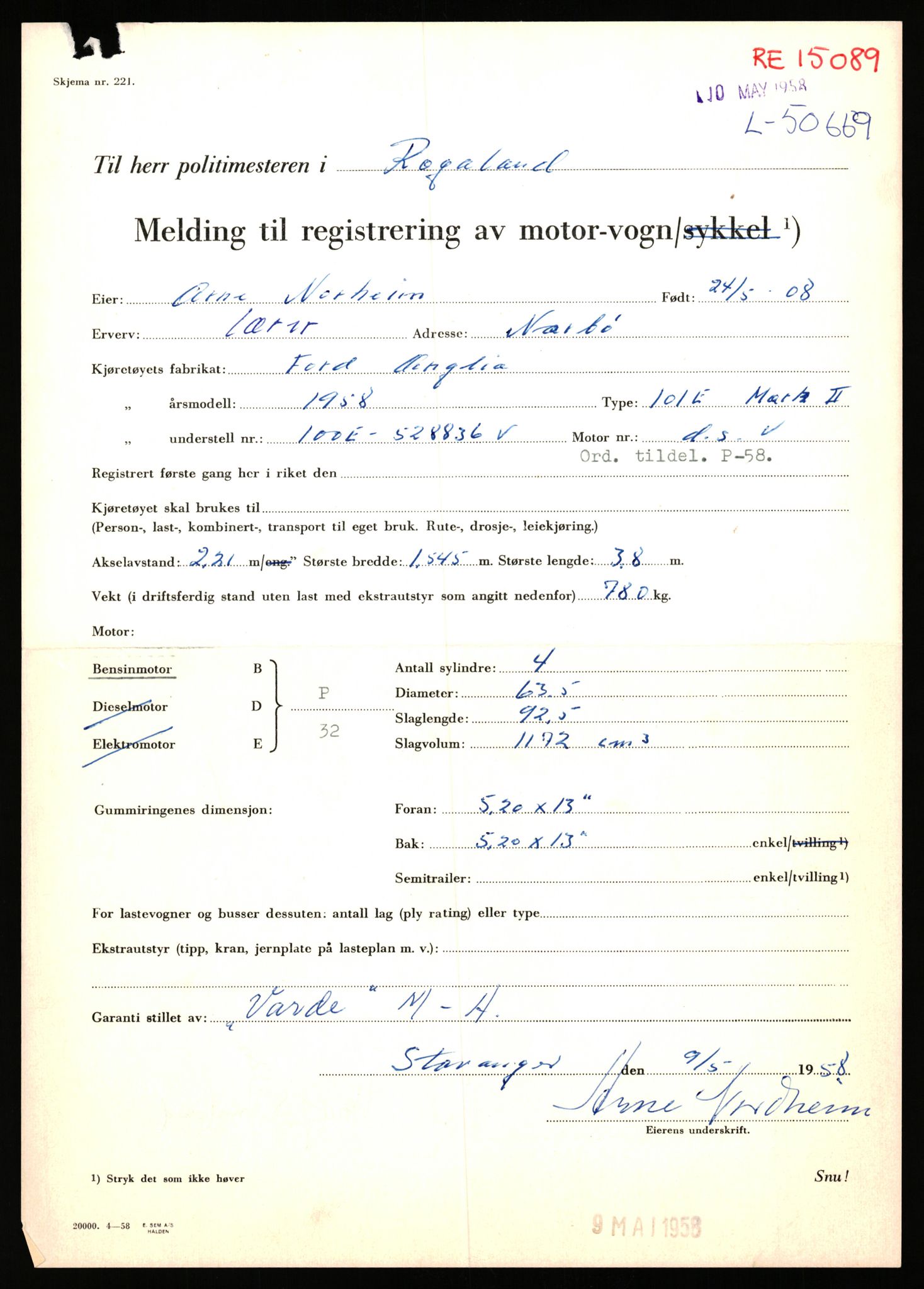 Stavanger trafikkstasjon, AV/SAST-A-101942/0/F/L0050: L-50600 - L-51299, 1930-1971, p. 223