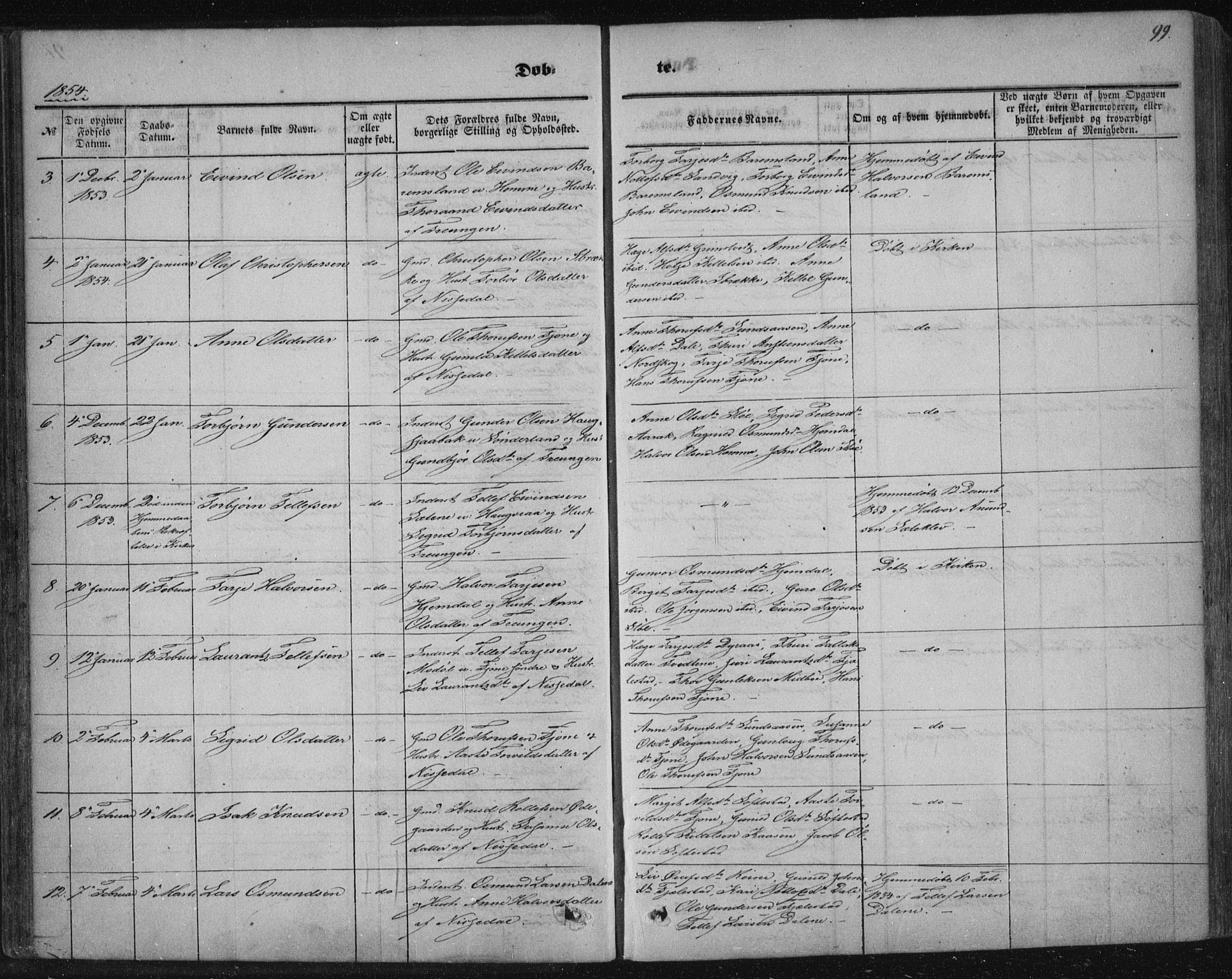 Nissedal kirkebøker, AV/SAKO-A-288/F/Fa/L0003: Parish register (official) no. I 3, 1846-1870, p. 98-99