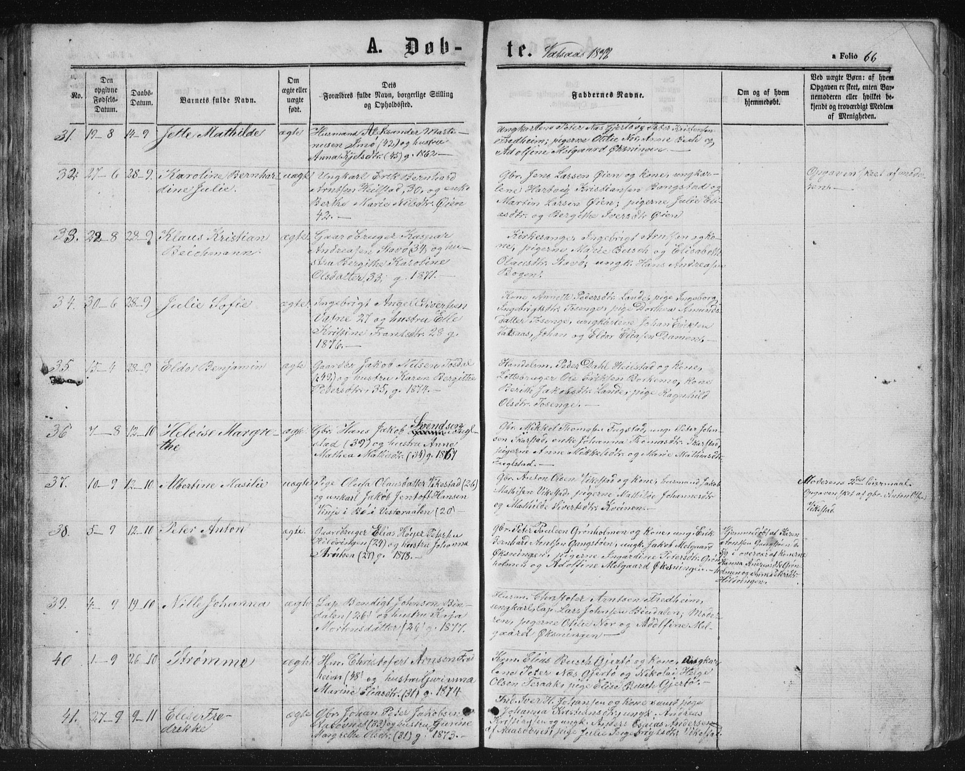 Ministerialprotokoller, klokkerbøker og fødselsregistre - Nordland, AV/SAT-A-1459/810/L0158: Parish register (copy) no. 810C02 /1, 1863-1883, p. 66