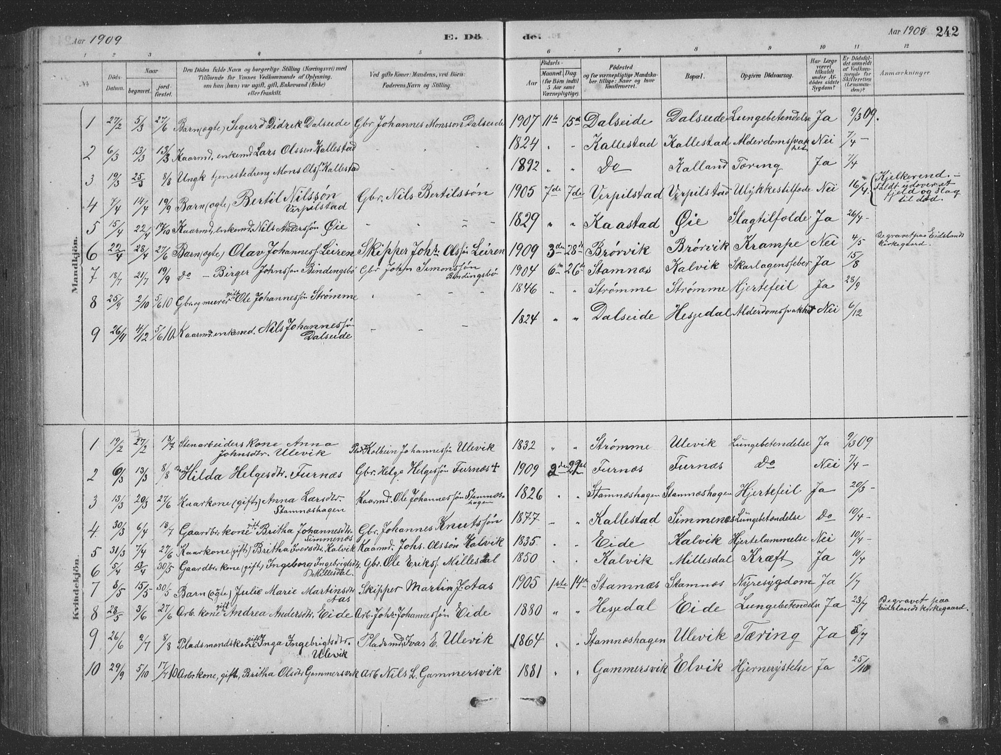 Vaksdal Sokneprestembete, SAB/A-78901/H/Hab: Parish register (copy) no. D 1, 1878-1939, p. 242