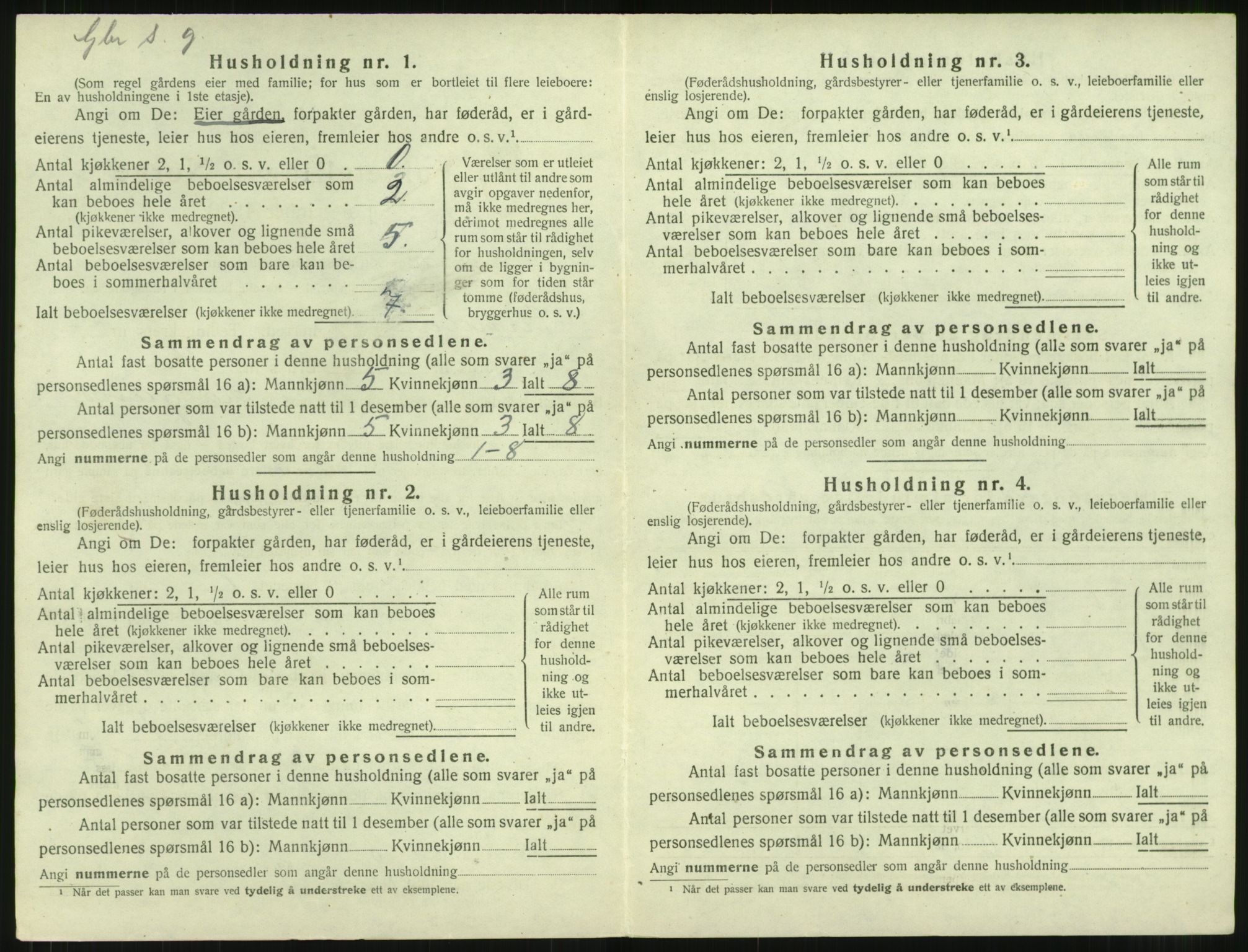 SAT, 1920 census for Rindal, 1920, p. 475