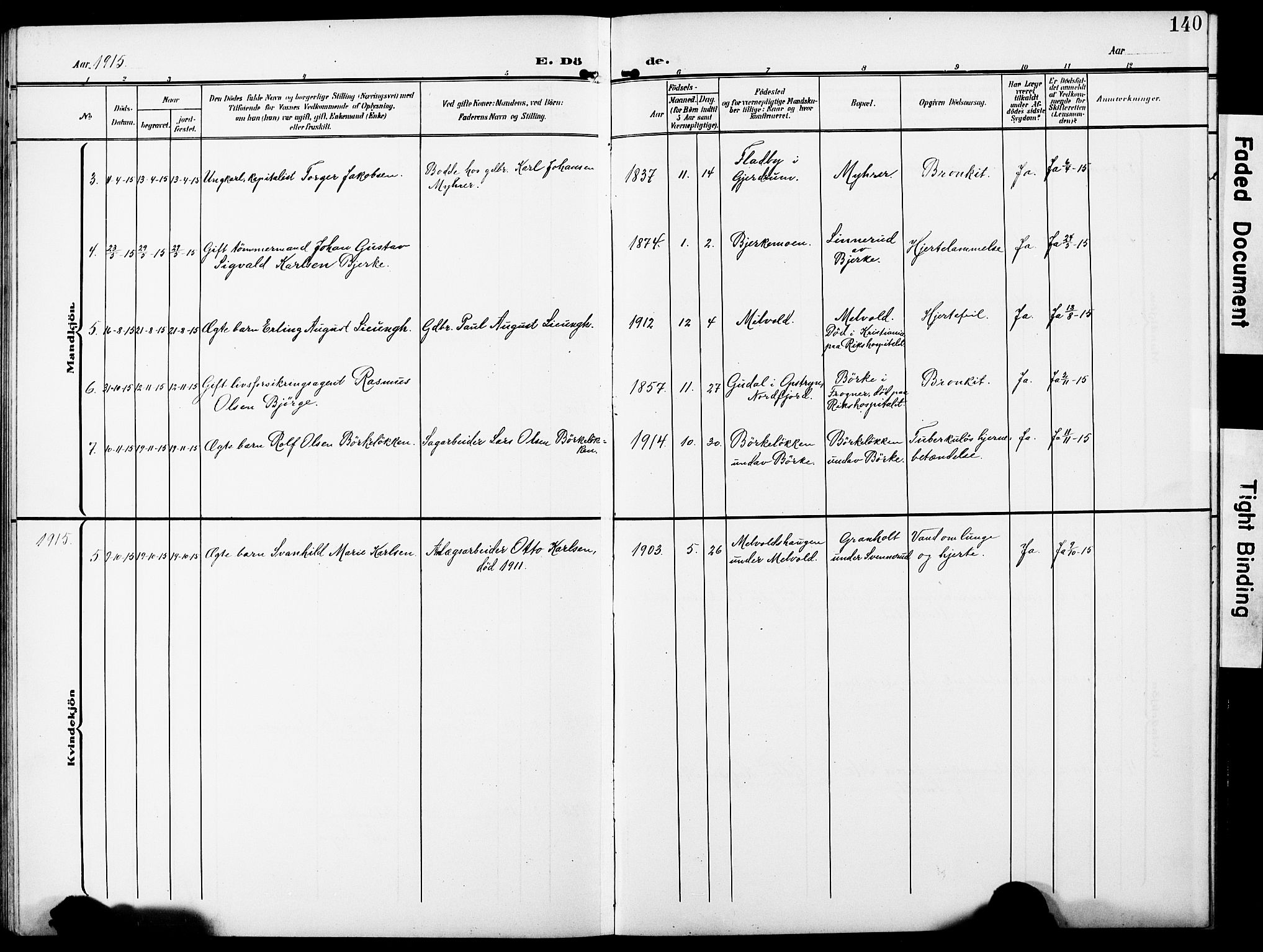 Sørum prestekontor Kirkebøker, AV/SAO-A-10303/G/Gb/L0001: Parish register (copy) no. II 1, 1907-1929, p. 140