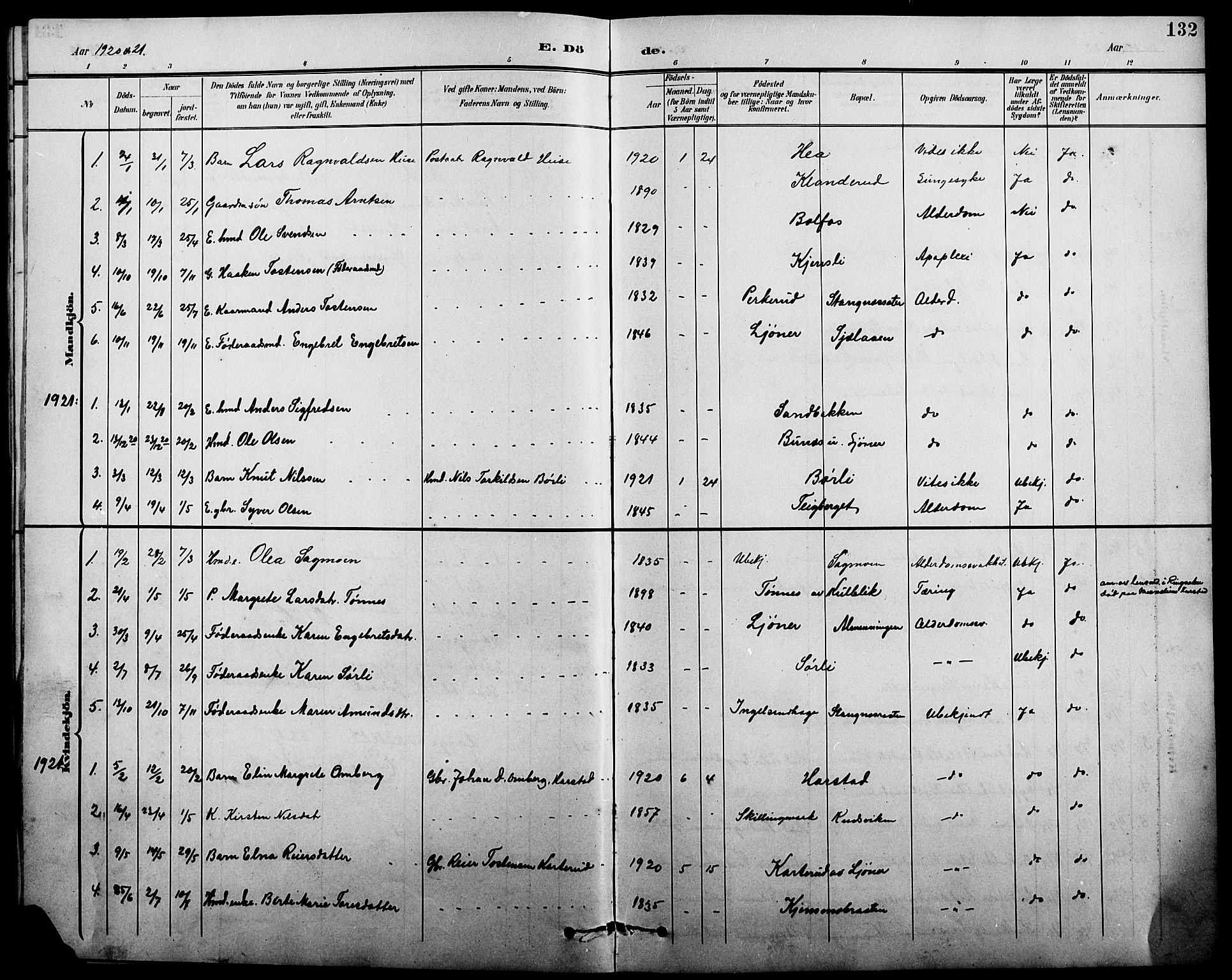 Eidskog prestekontor, SAH/PREST-026/H/Ha/Hab/L0002: Parish register (copy) no. 2, 1895-1923, p. 132