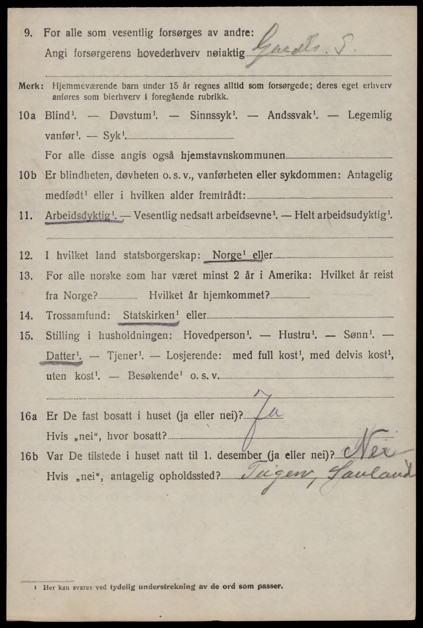 SAKO, 1920 census for Hjartdal, 1920, p. 2305