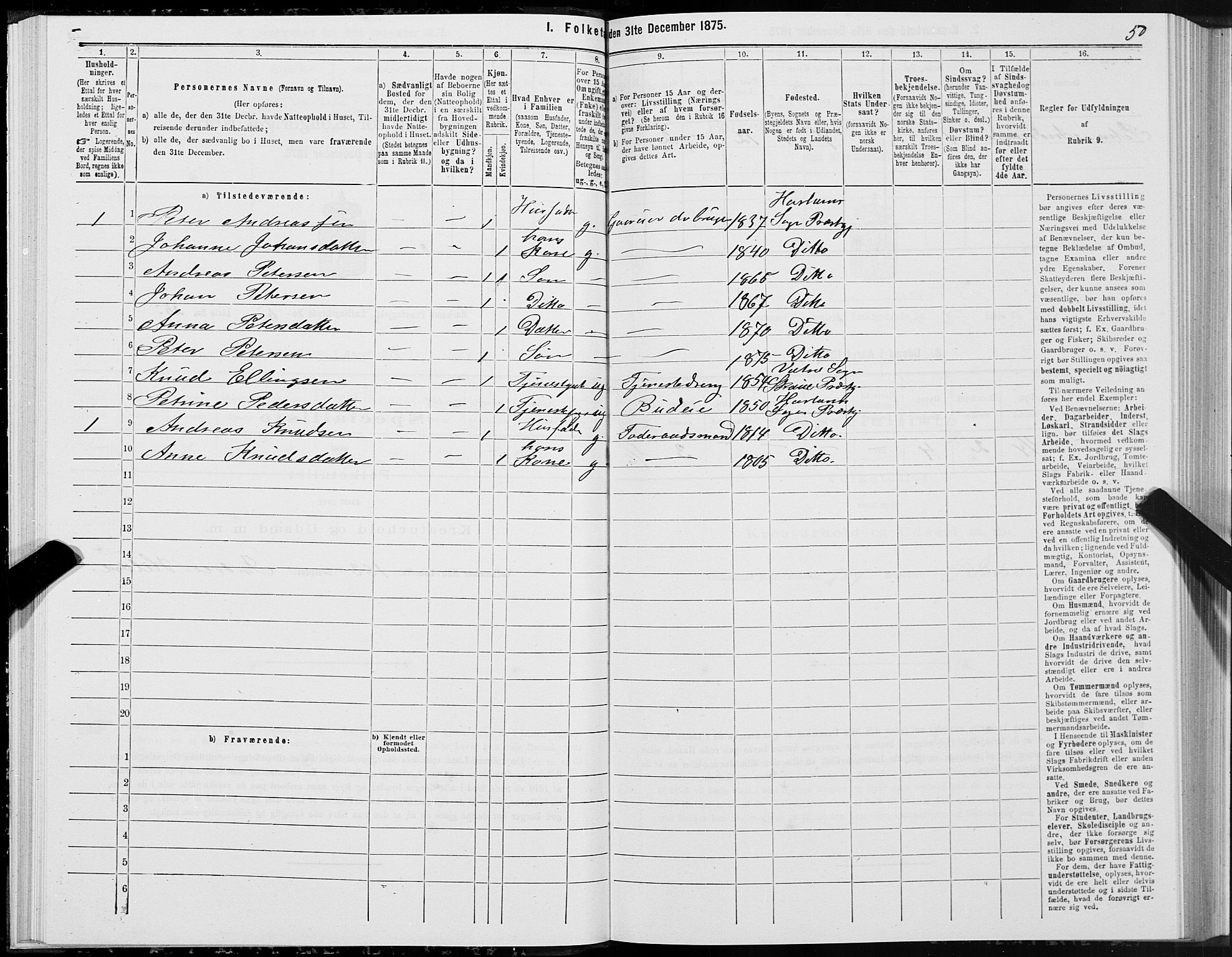 SAT, 1875 census for 1534P Haram, 1875, p. 3050