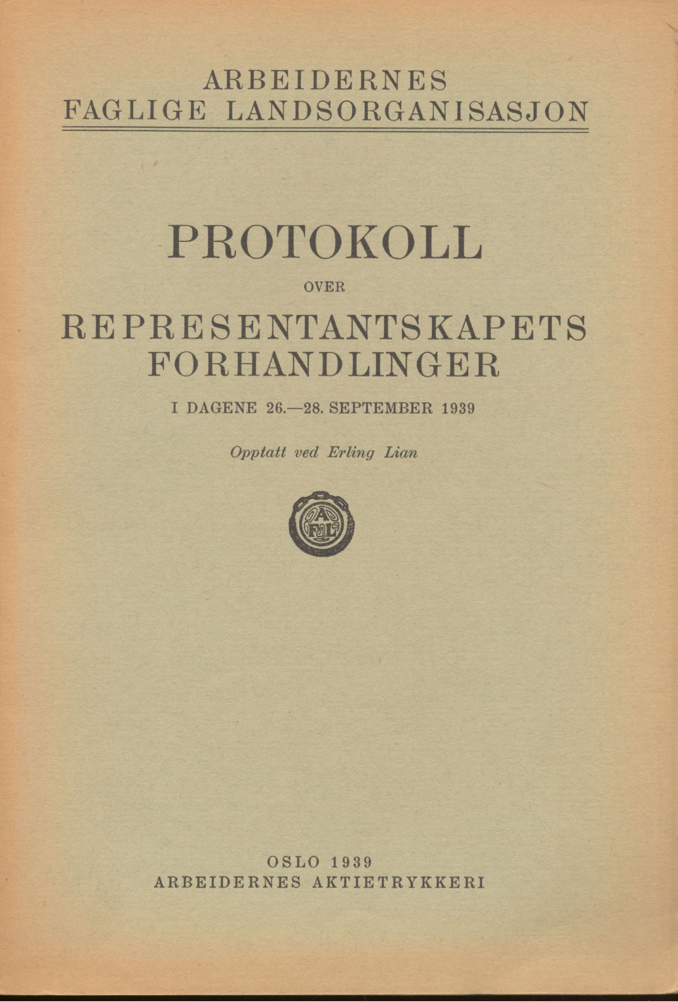 Landsorganisasjonen i Norge, AAB/ARK-1579, 1911-1953, p. 292