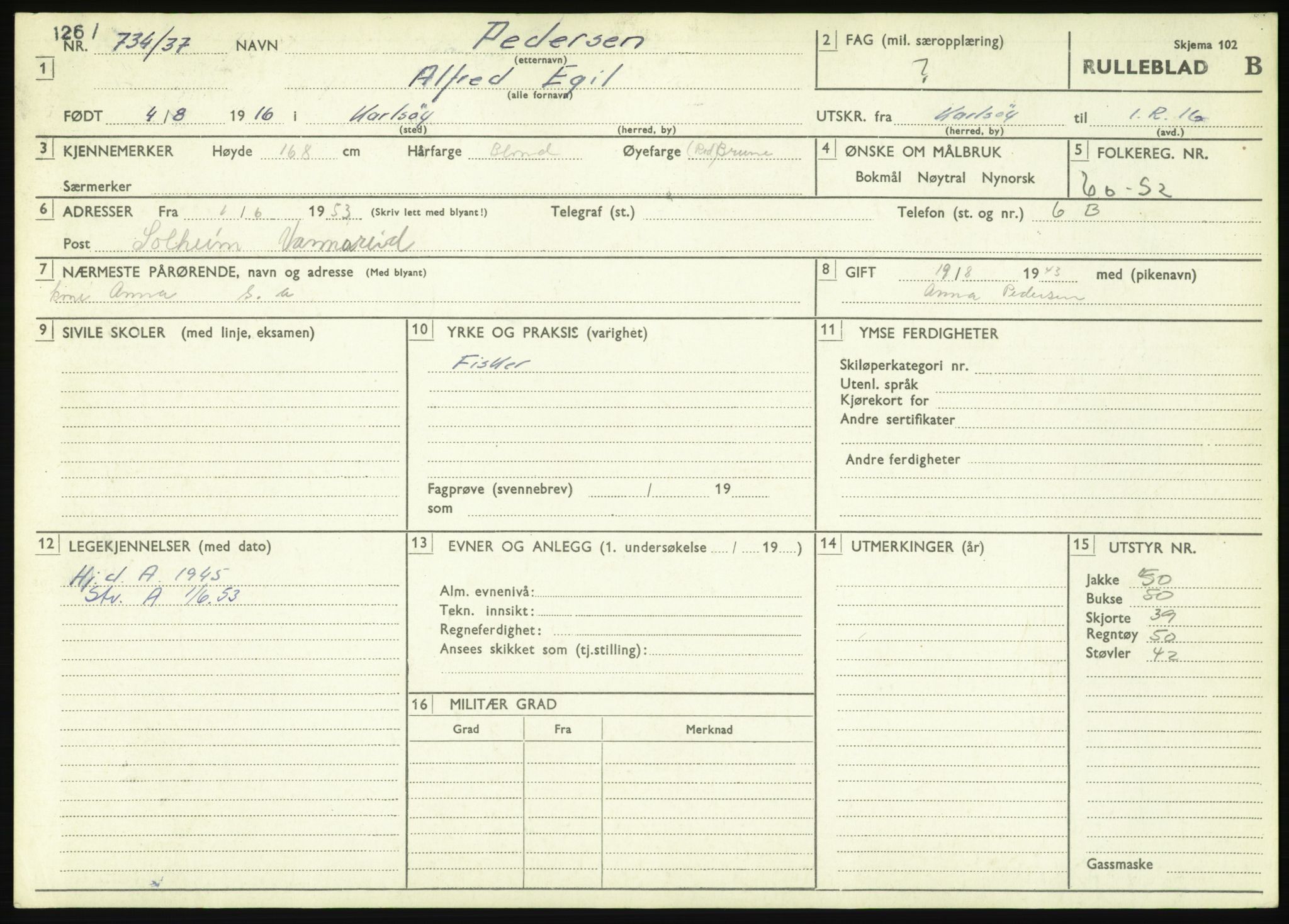 Forsvaret, Troms infanteriregiment nr. 16, AV/RA-RAFA-3146/P/Pa/L0021: Rulleblad for regimentets menige mannskaper, årsklasse 1937, 1937, p. 989