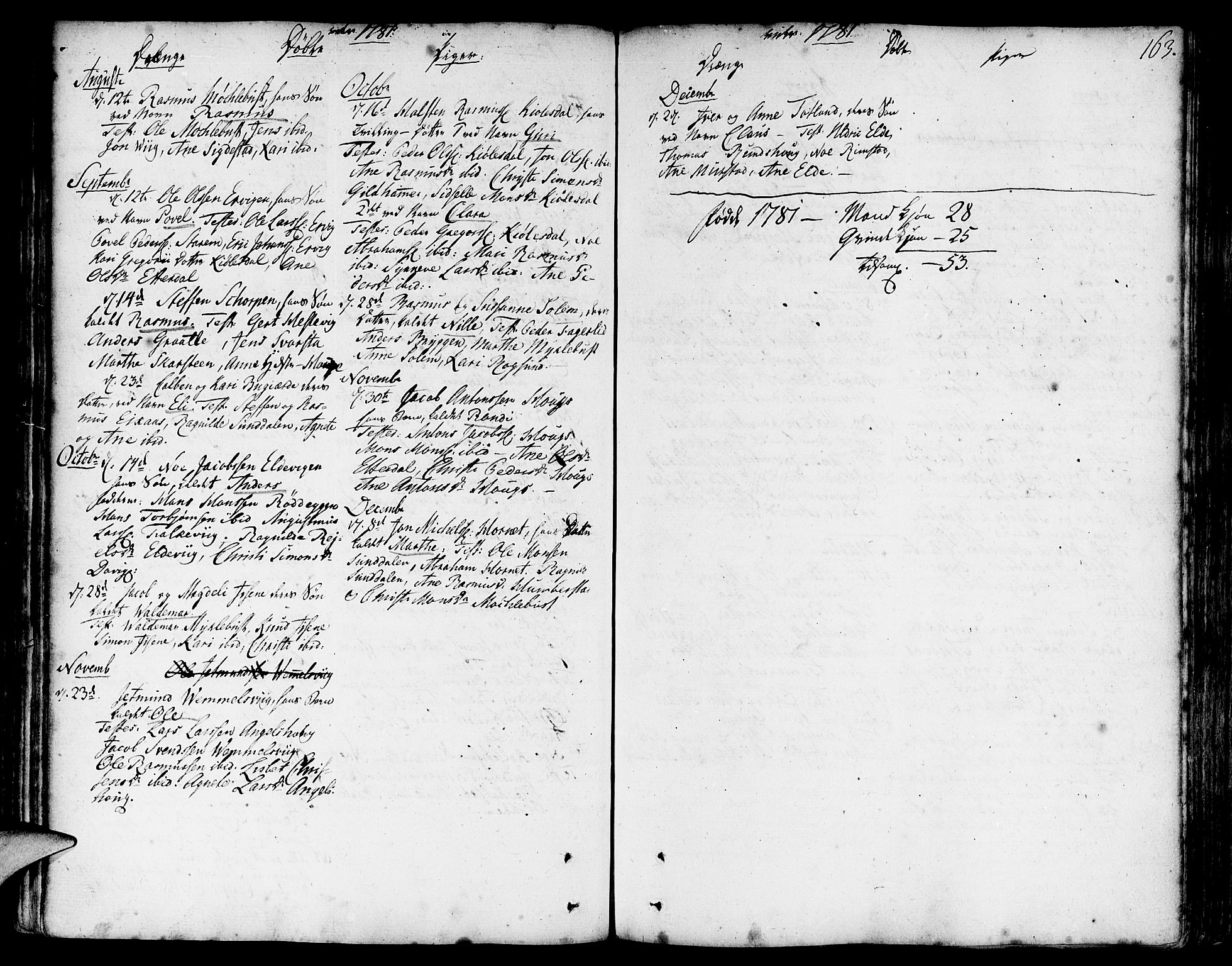 Davik sokneprestembete, SAB/A-79701/H/Haa/Haaa/L0002: Parish register (official) no. A 2, 1742-1816, p. 163