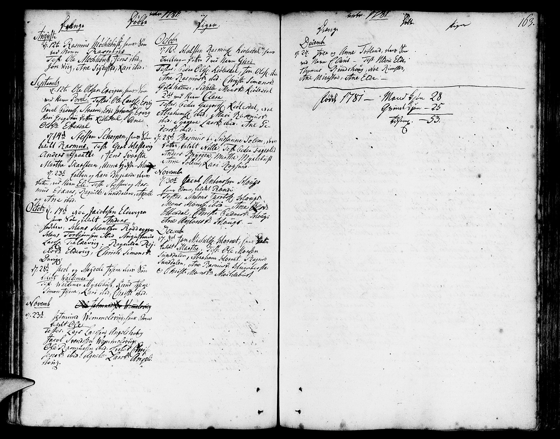 Davik sokneprestembete, AV/SAB-A-79701/H/Haa/Haaa/L0002: Parish register (official) no. A 2, 1742-1816, p. 163