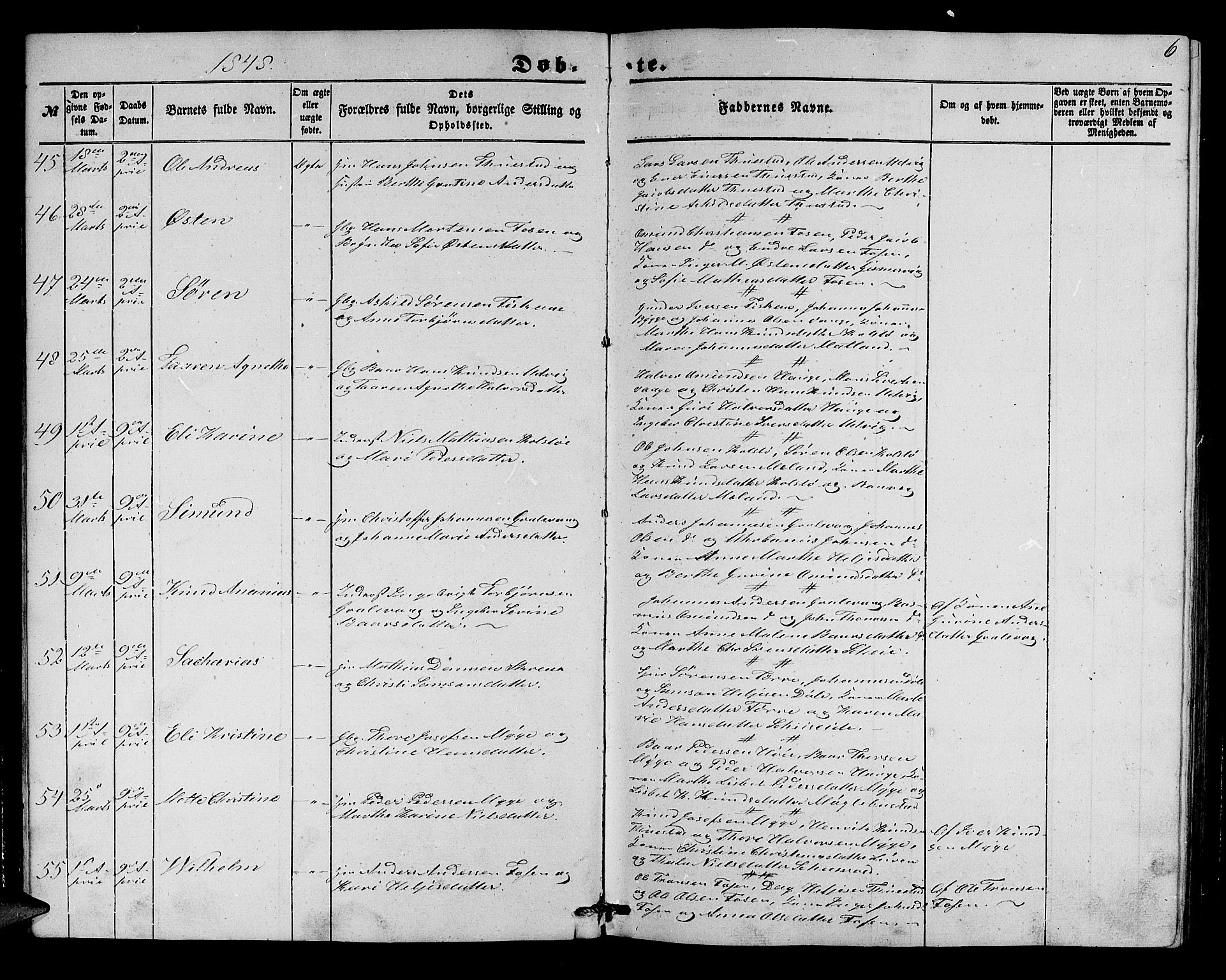 Avaldsnes sokneprestkontor, AV/SAST-A -101851/H/Ha/Hab/L0002: Parish register (copy) no. B 2, 1848-1856, p. 6