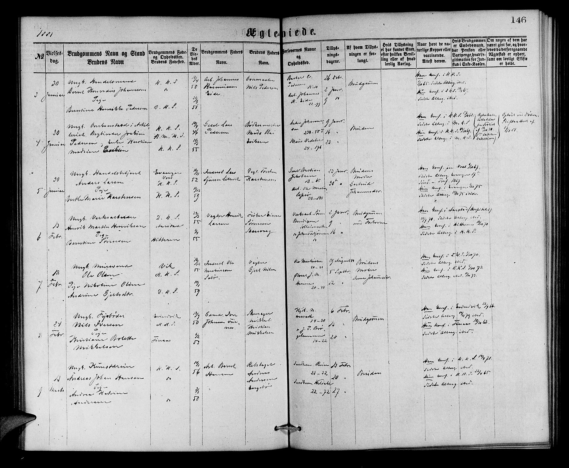 Korskirken sokneprestembete, AV/SAB-A-76101/H/Hab: Parish register (copy) no. D 2, 1867-1886, p. 146