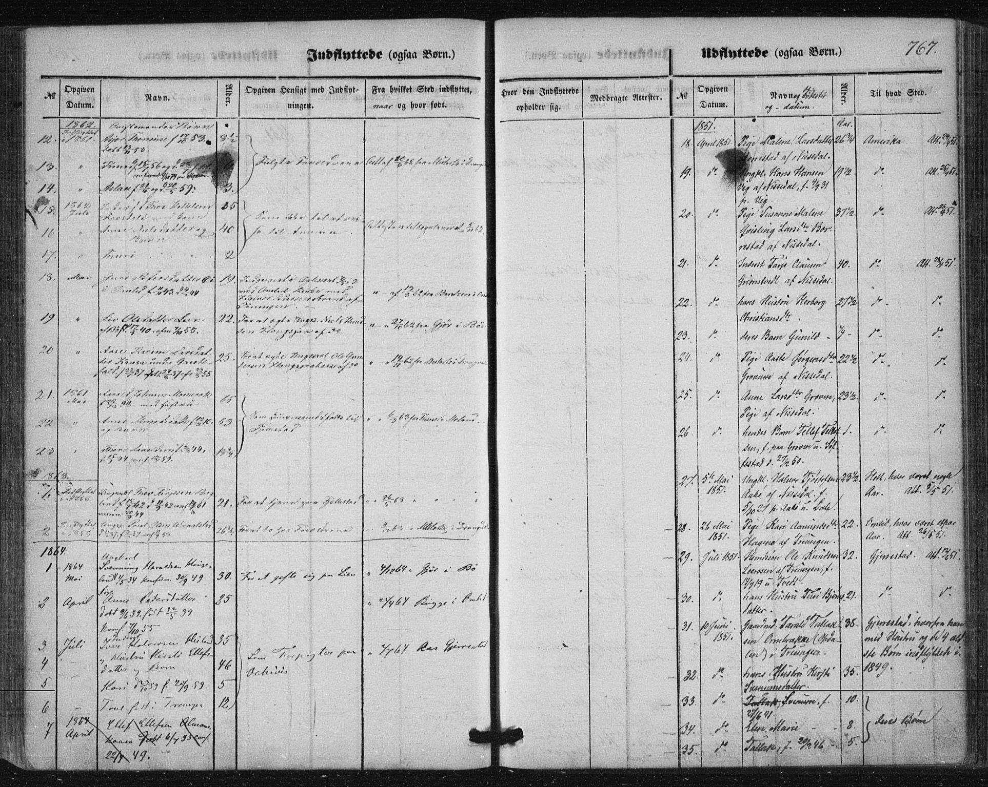 Nissedal kirkebøker, SAKO/A-288/F/Fa/L0003: Parish register (official) no. I 3, 1846-1870, p. 766-767